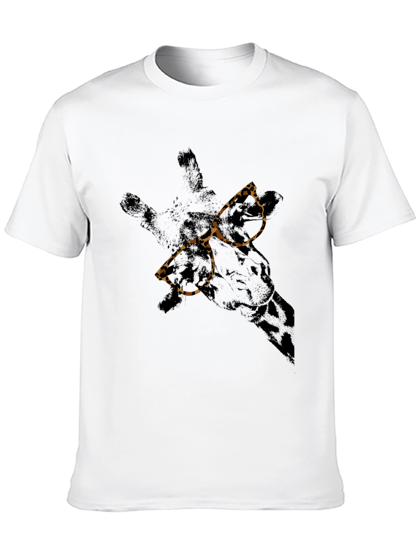 Cool Giraffe Leopard Print Glasses Graphic T-Shirt