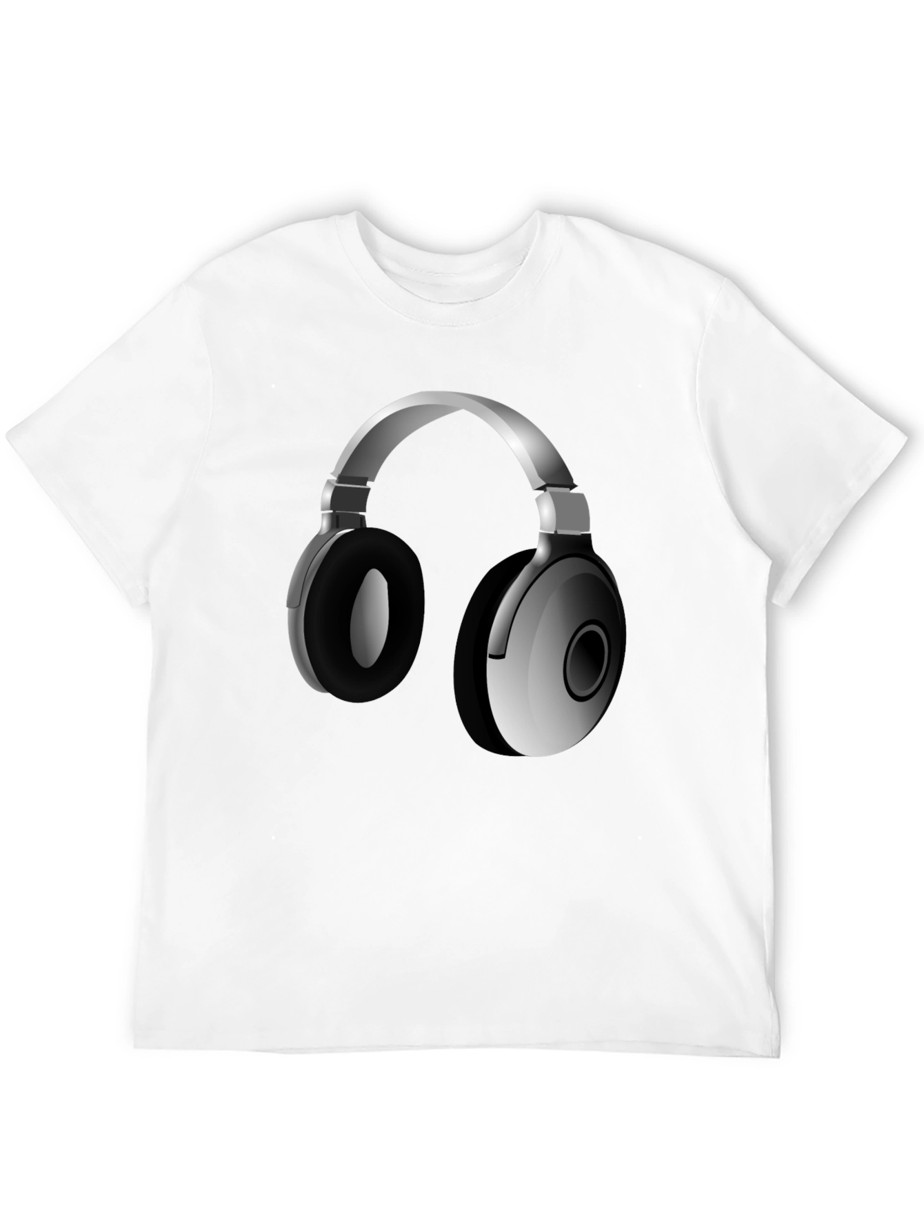 Headphone Graphic Tee - Stylish Black T-Shirt