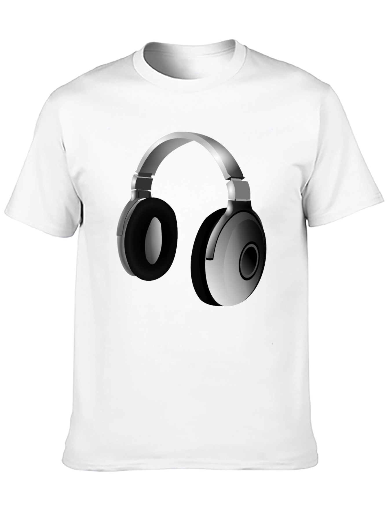 Headphone Graphic Tee - Stylish Black T-Shirt