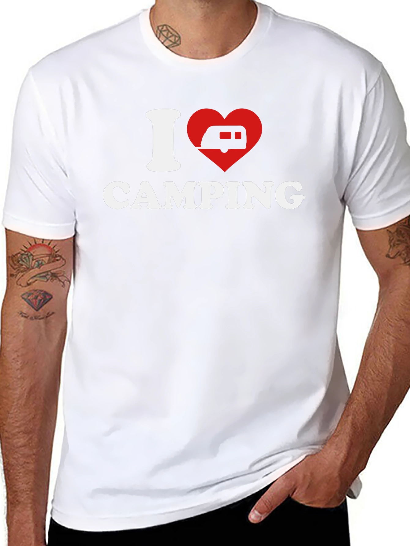 I Heart Camping Black T-Shirt