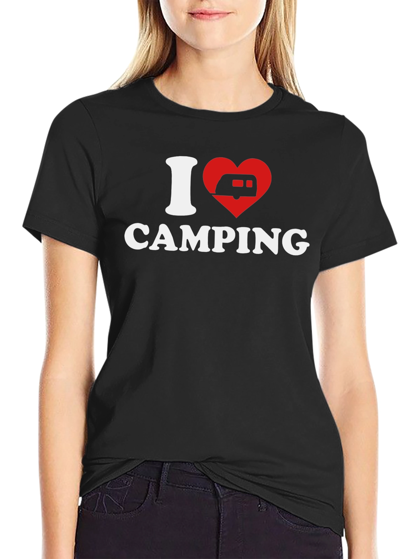 I Heart Camping Black T-Shirt