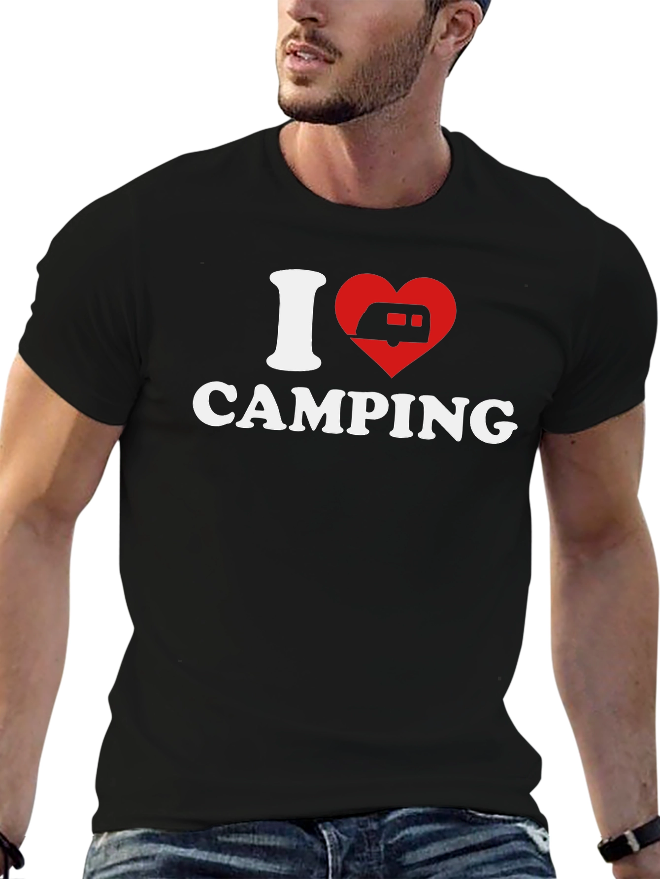 I Heart Camping Black T-Shirt