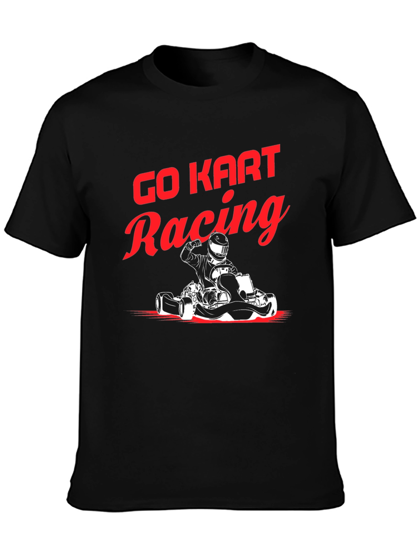Go Kart Racing Graphic Tee - Black Cotton Blend