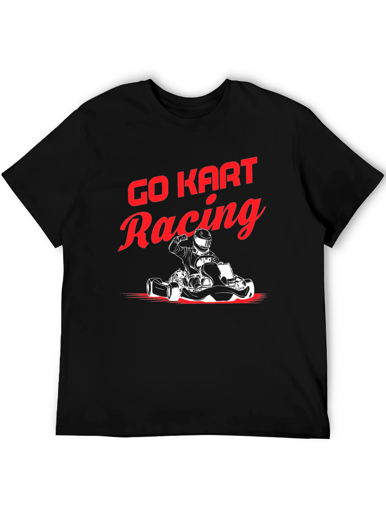 Go Kart Racing Graphic Tee - Black Cotton Blend
