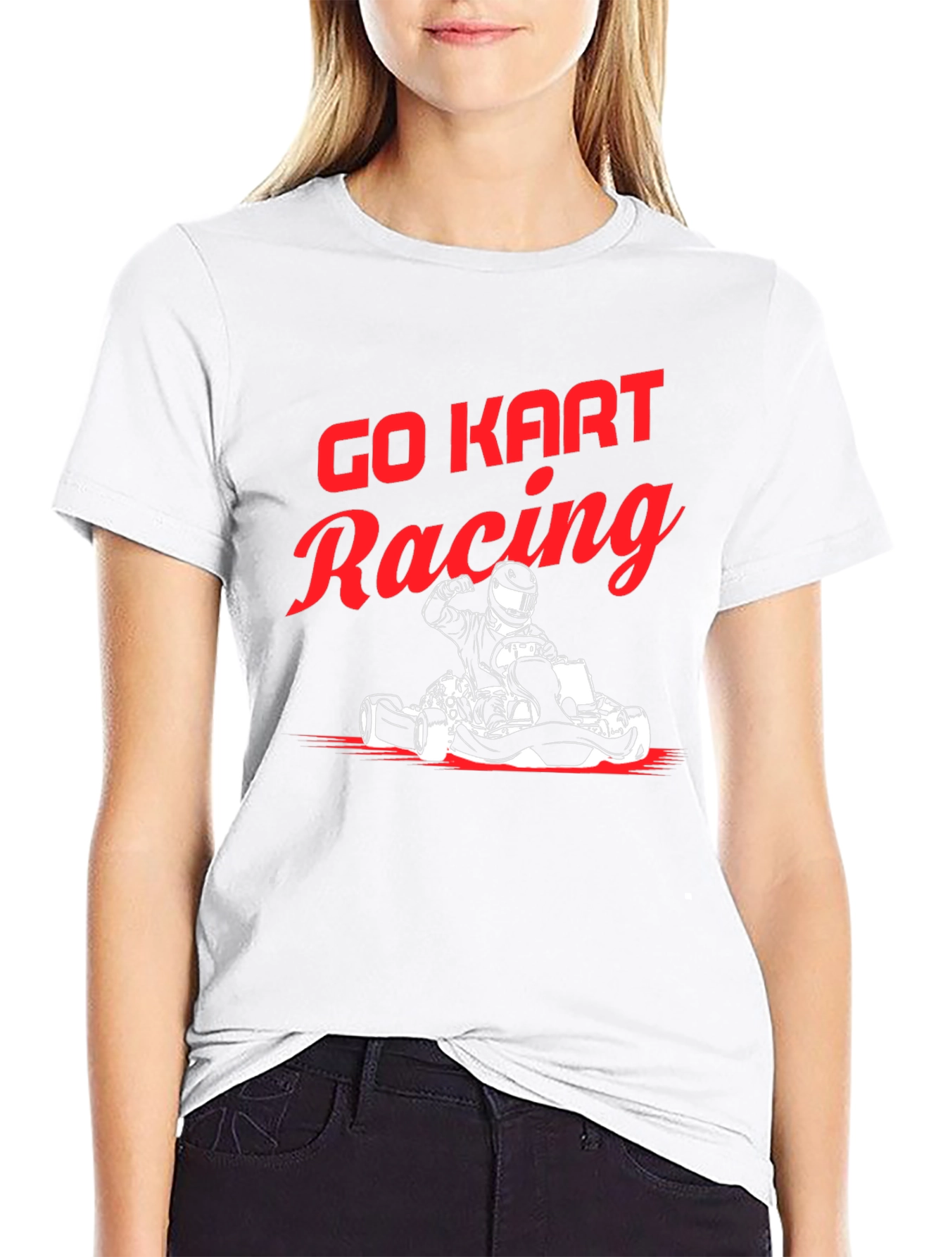 Go Kart Racing Graphic Tee - Black Cotton Blend