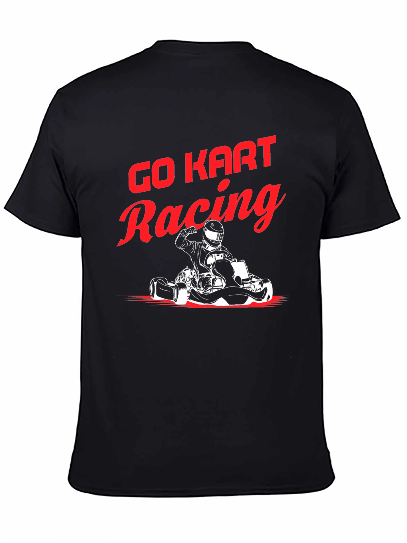 Go Kart Racing Graphic Tee - Black Cotton Blend