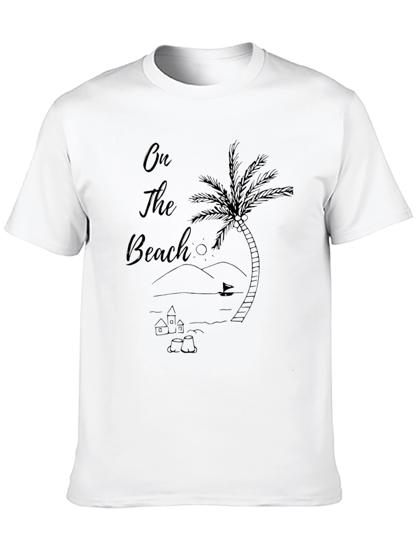 Mens Black On The Beach Graphic Tee