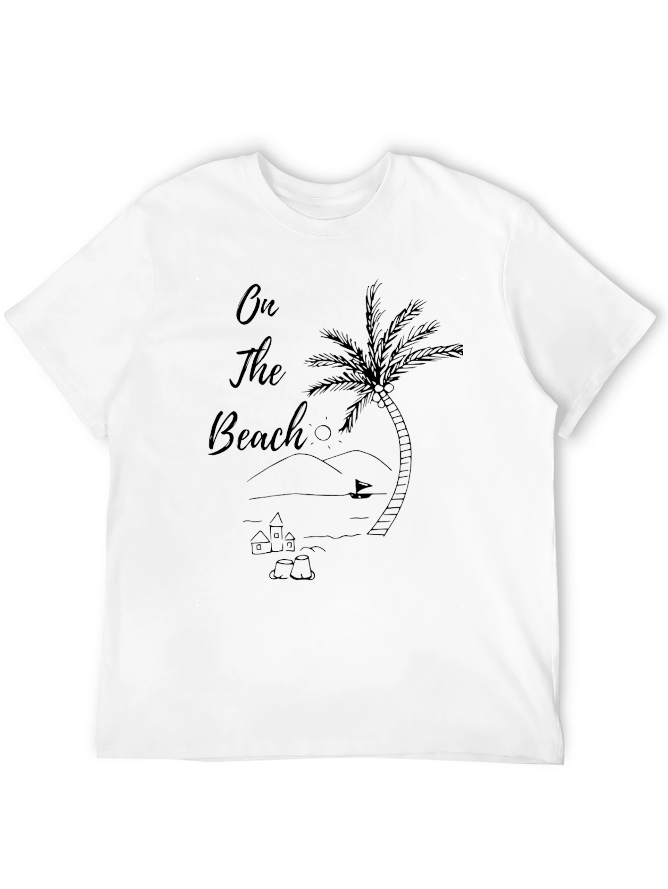 Mens Black On The Beach Graphic Tee