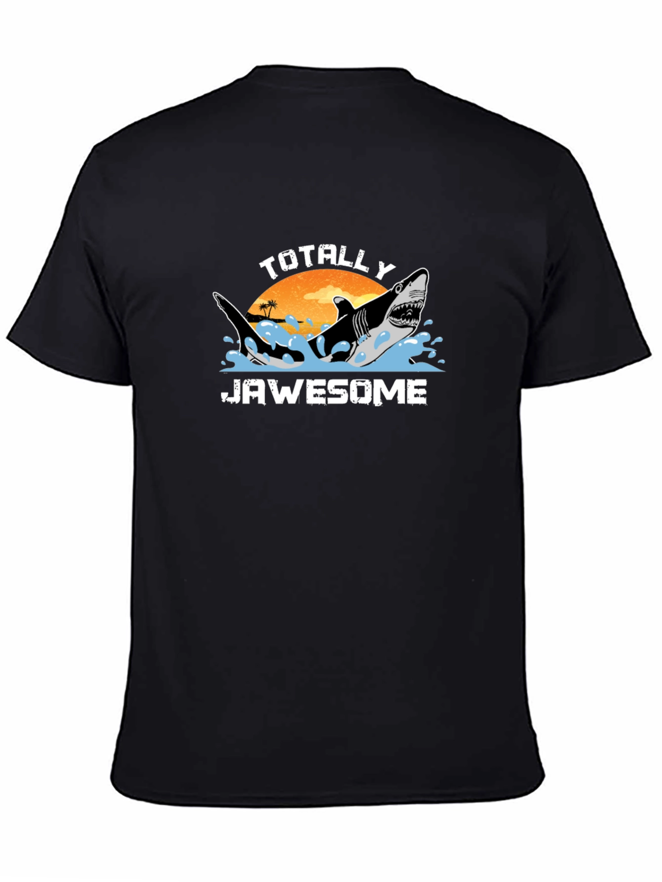 Totally Jawsome Shark Graphic Black T-Shirt