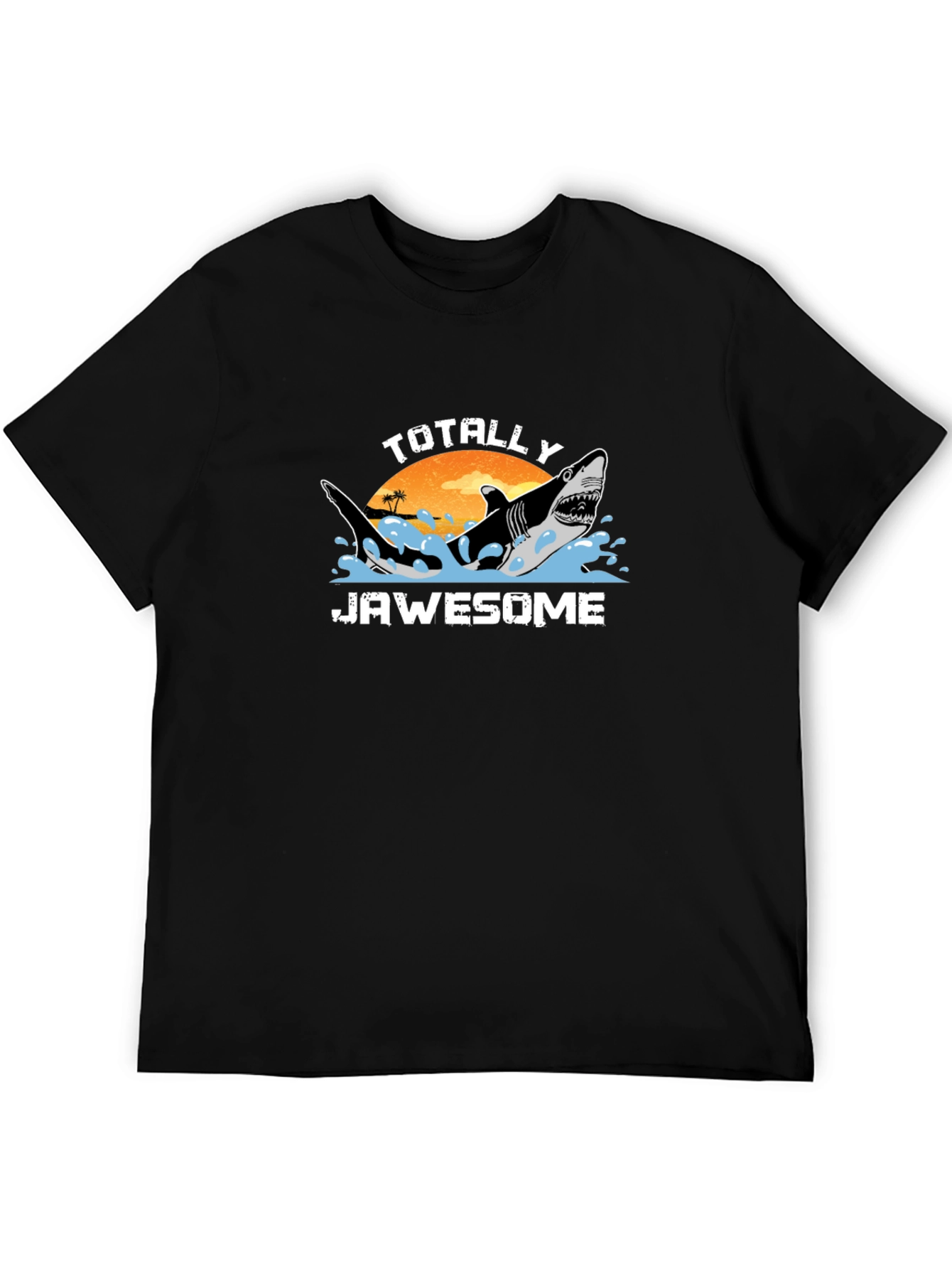 Totally Jawsome Shark Graphic Black T-Shirt