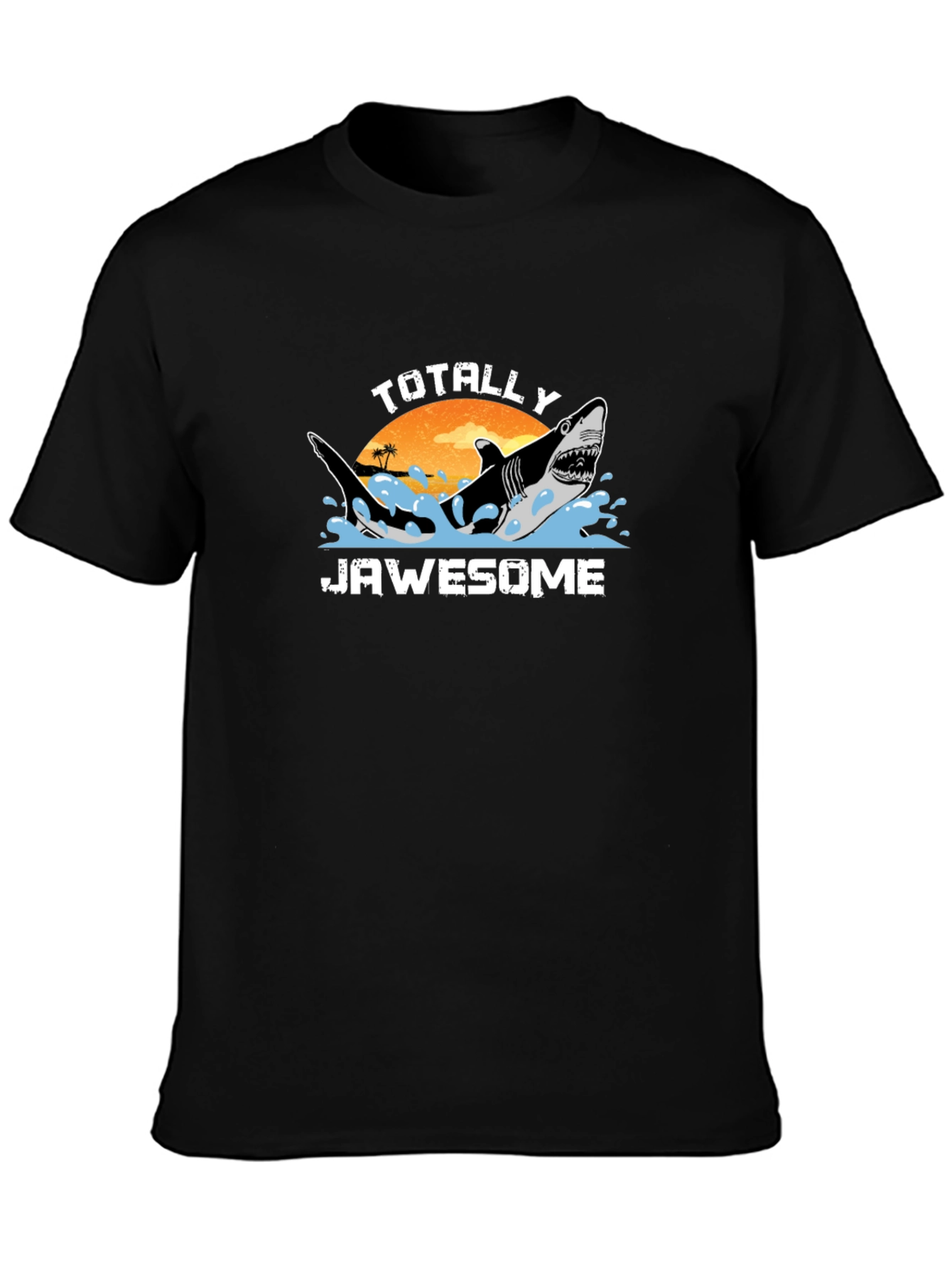 Totally Jawsome Shark Graphic Black T-Shirt