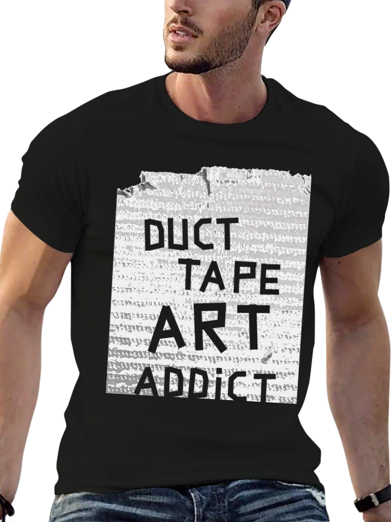 Duct Tape Art Addict Black T-Shirt