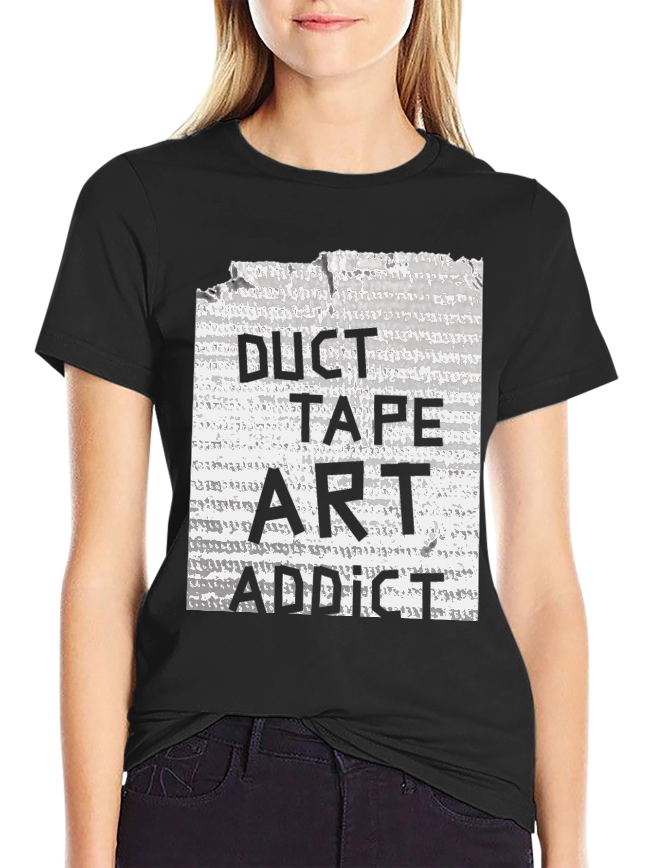 Duct Tape Art Addict Black T-Shirt