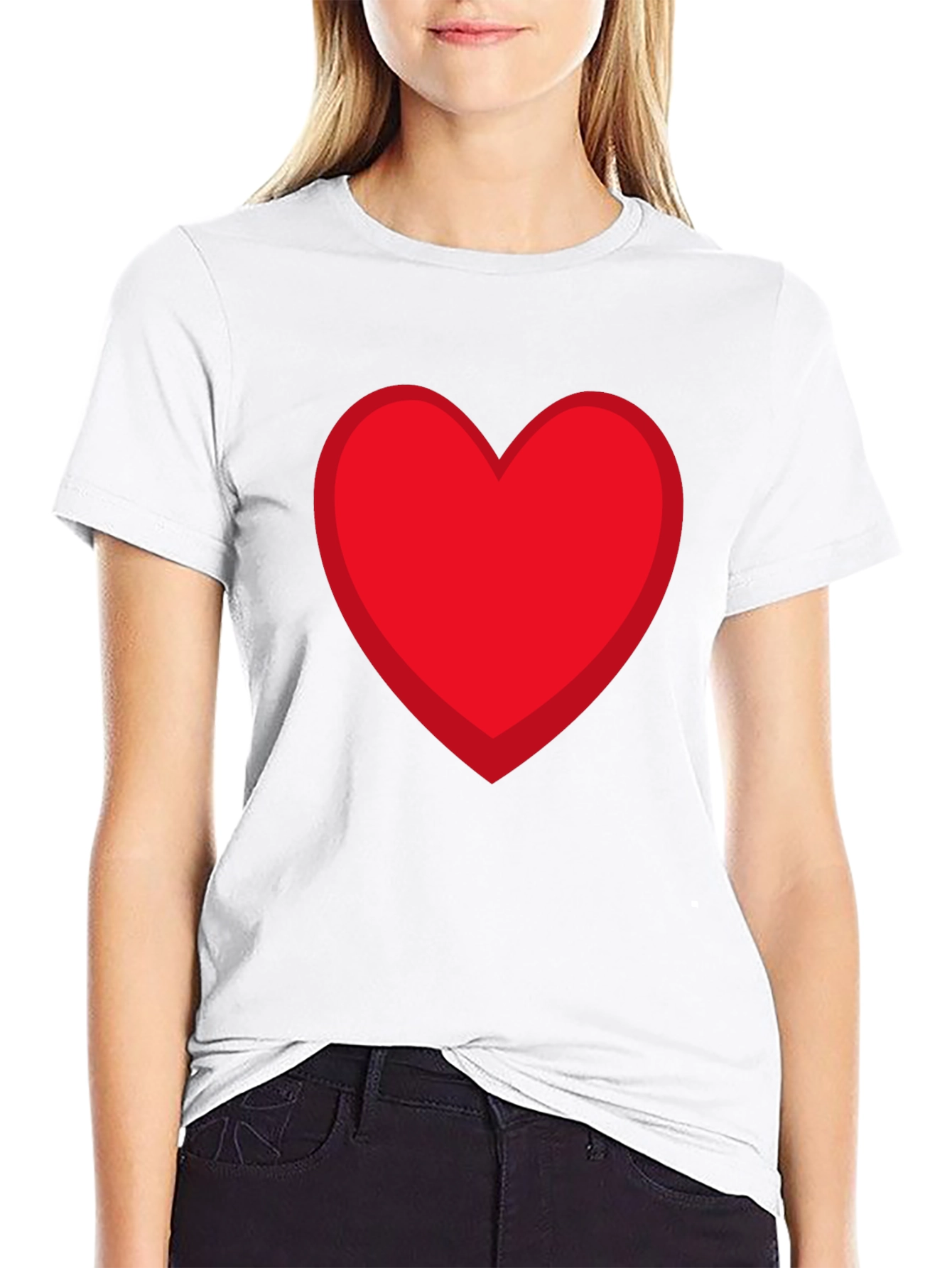 Red Heart Graphic Black T-Shirt