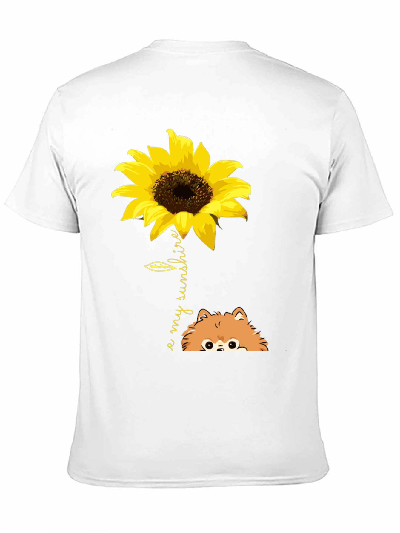 Sunflower Pomeranian My Sunshine Black T-Shirt