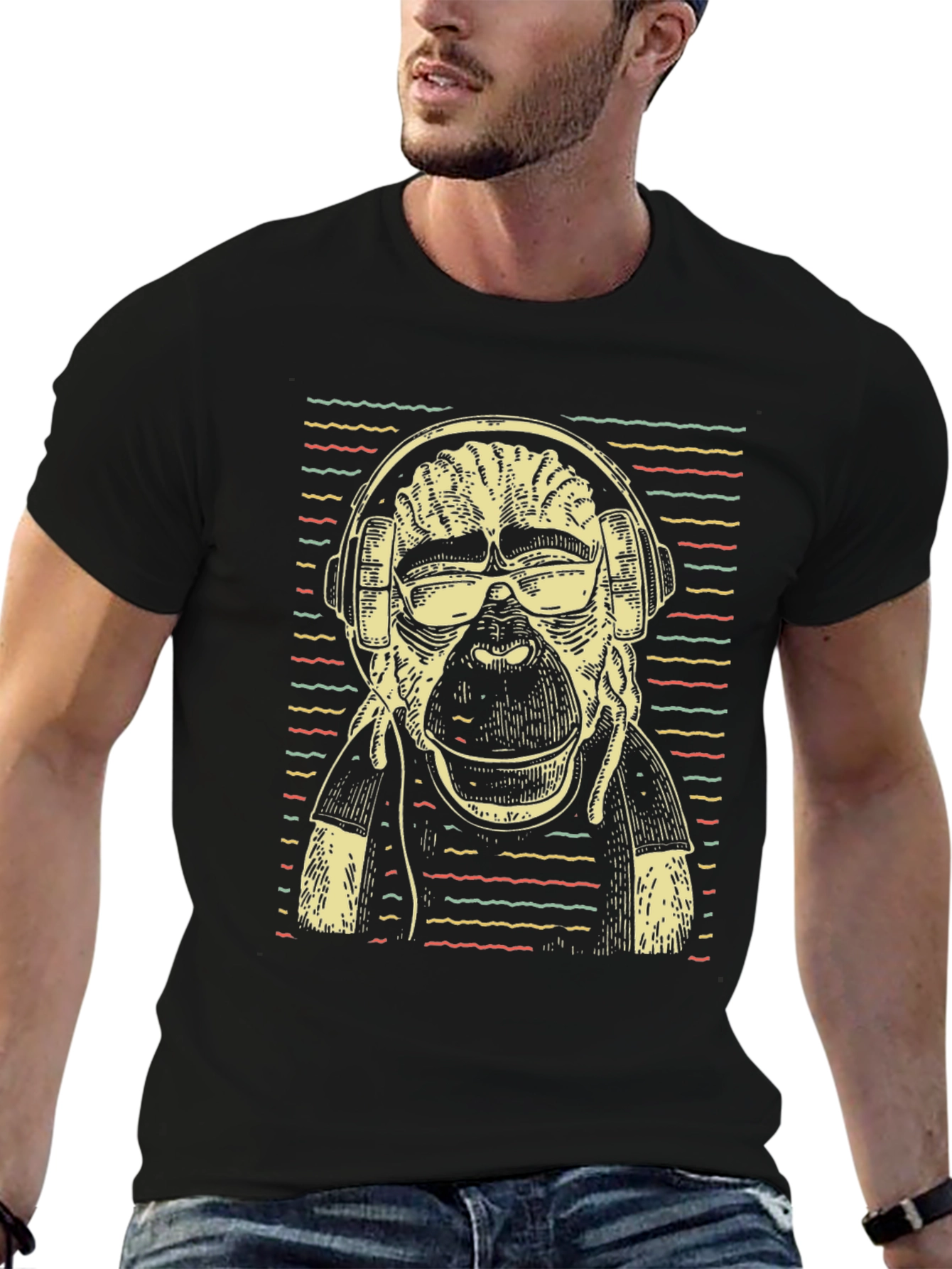 Cool Ape DJ Graphic T-Shirt - Black Cotton Tee