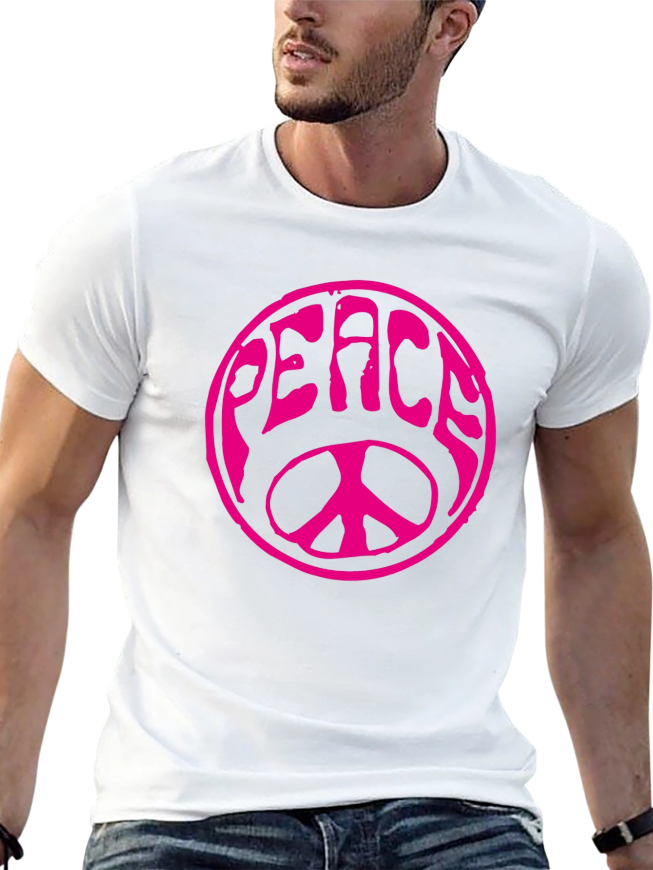 Peace Sign Graphic T-Shirt - Black