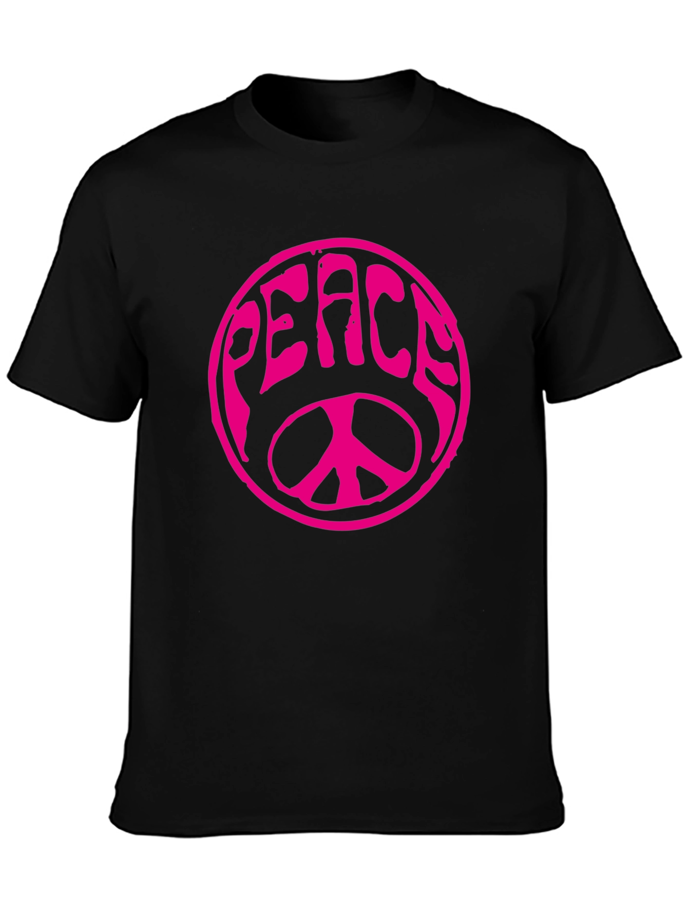Peace Sign Graphic T-Shirt - Black