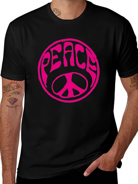 Peace Sign Graphic T-Shirt - Black