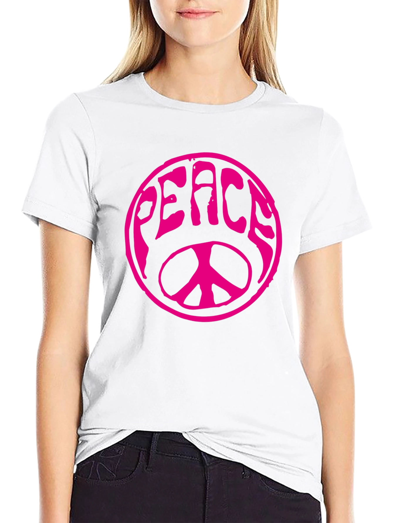 Peace Sign Graphic T-Shirt - Black