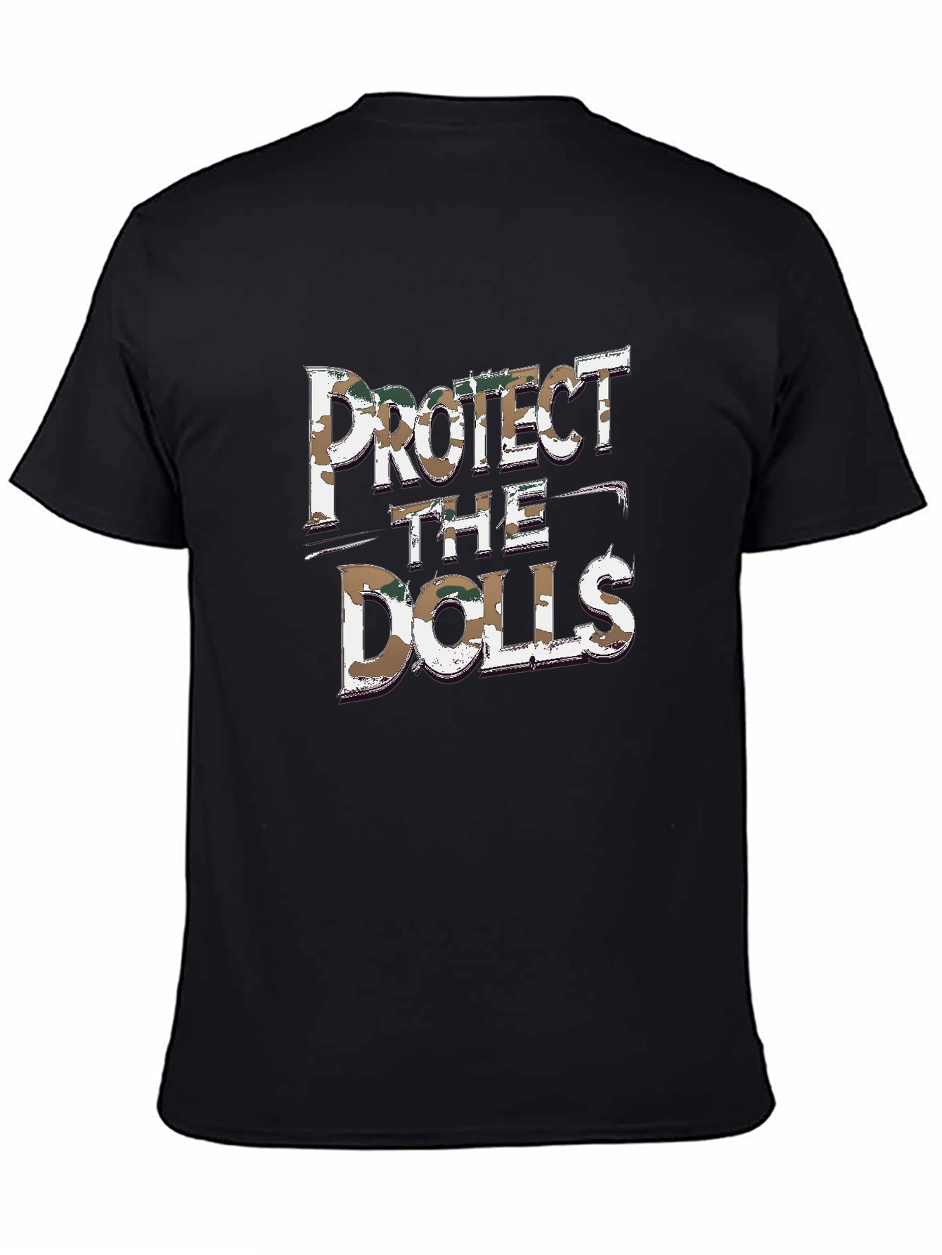 Protect the Dolls Graphic Tee - Black Cotton Blend