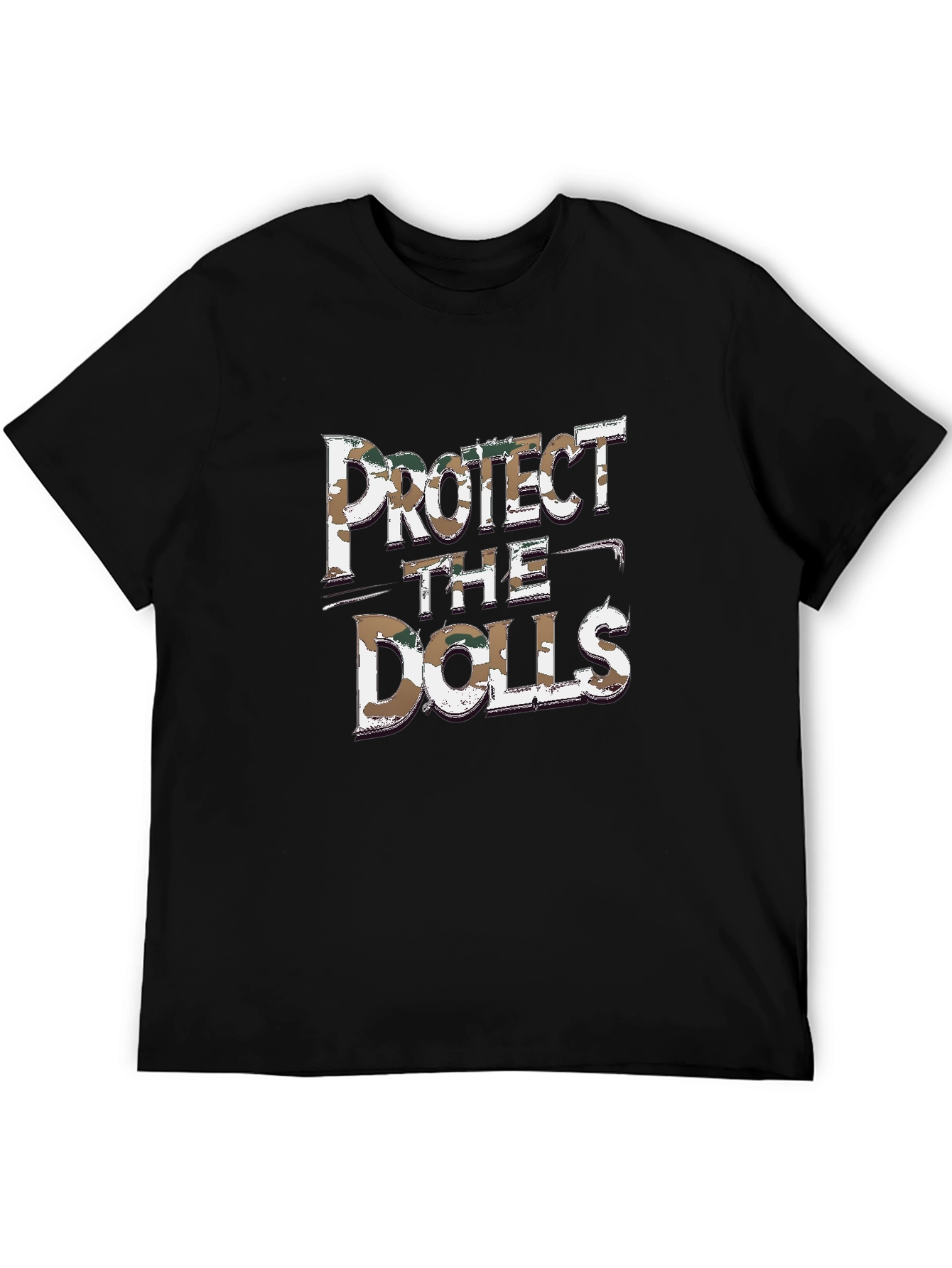 Protect the Dolls Graphic Tee - Black Cotton Blend