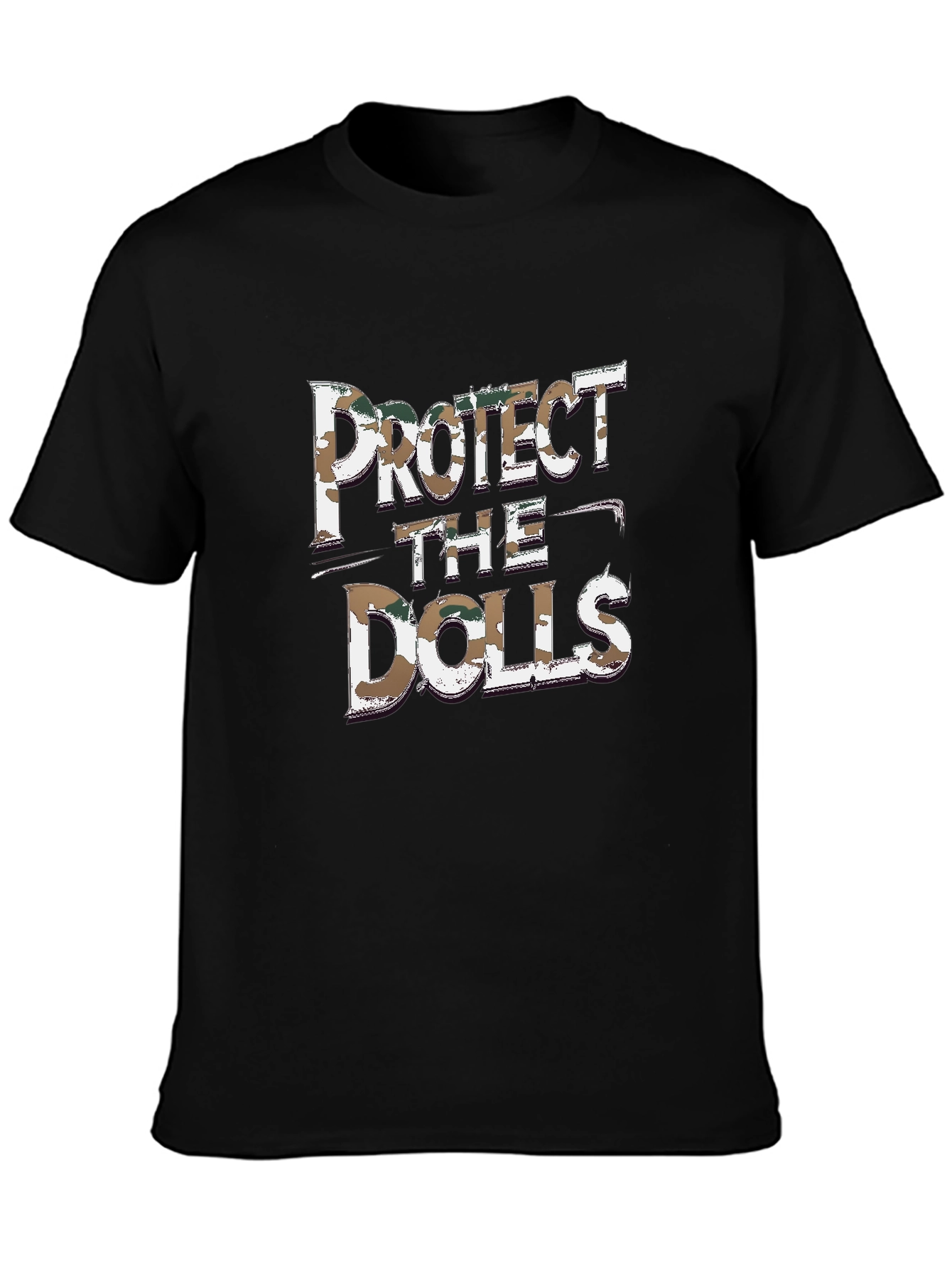 Protect the Dolls Graphic Tee - Black Cotton Blend