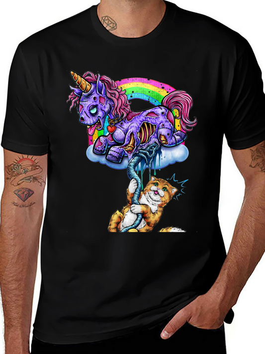 Zombie Unicorn & Cat Graphic Tee