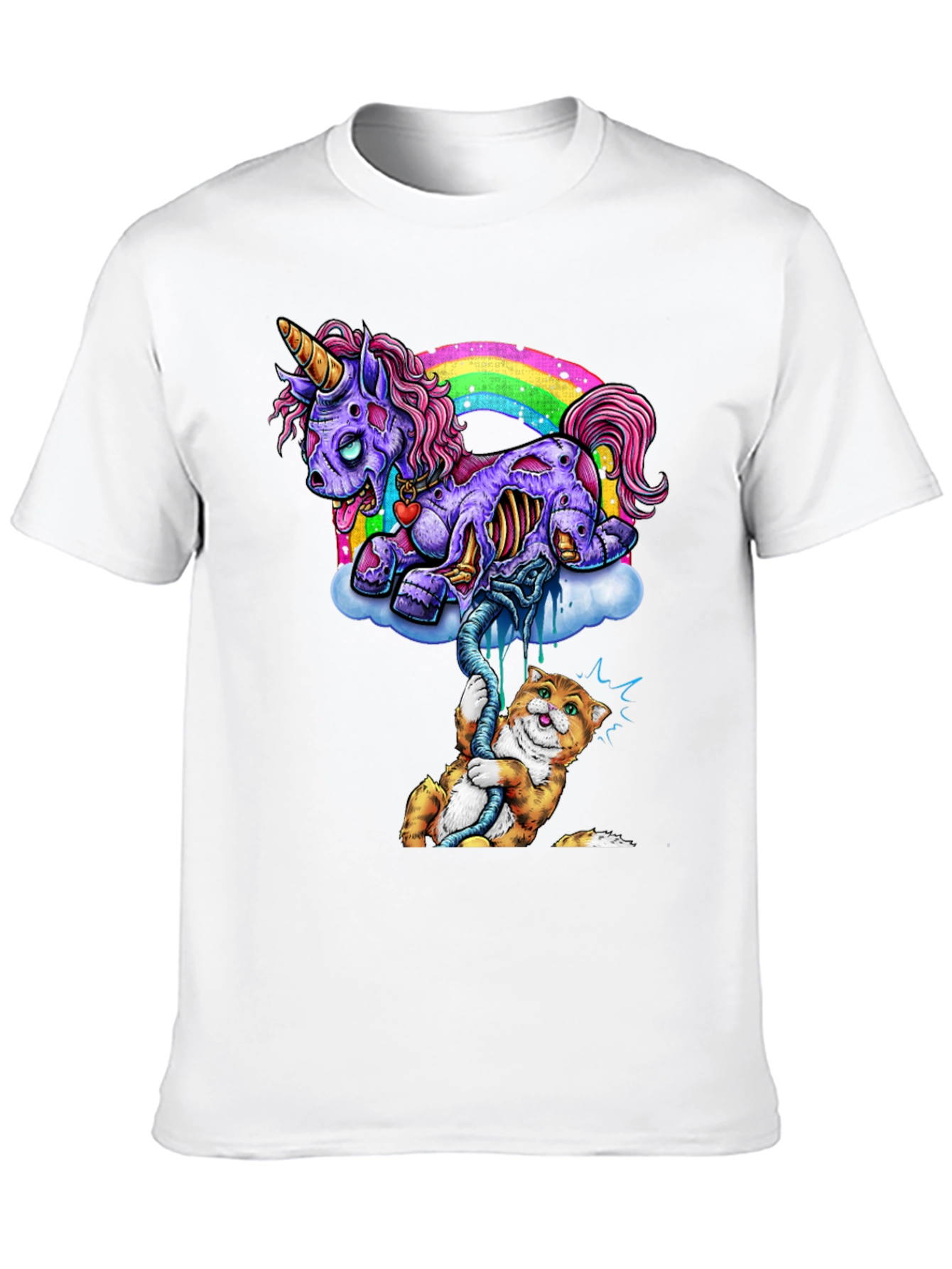 Zombie Unicorn & Cat Graphic Tee