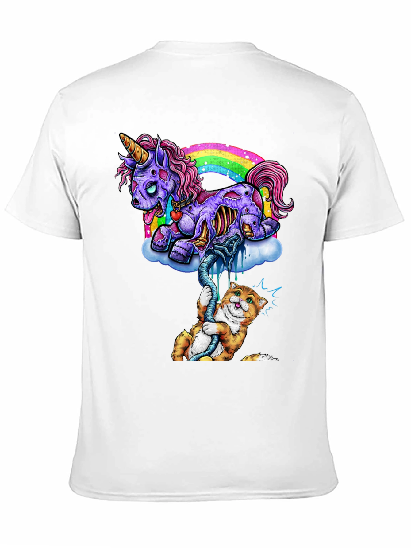Zombie Unicorn & Cat Graphic Tee
