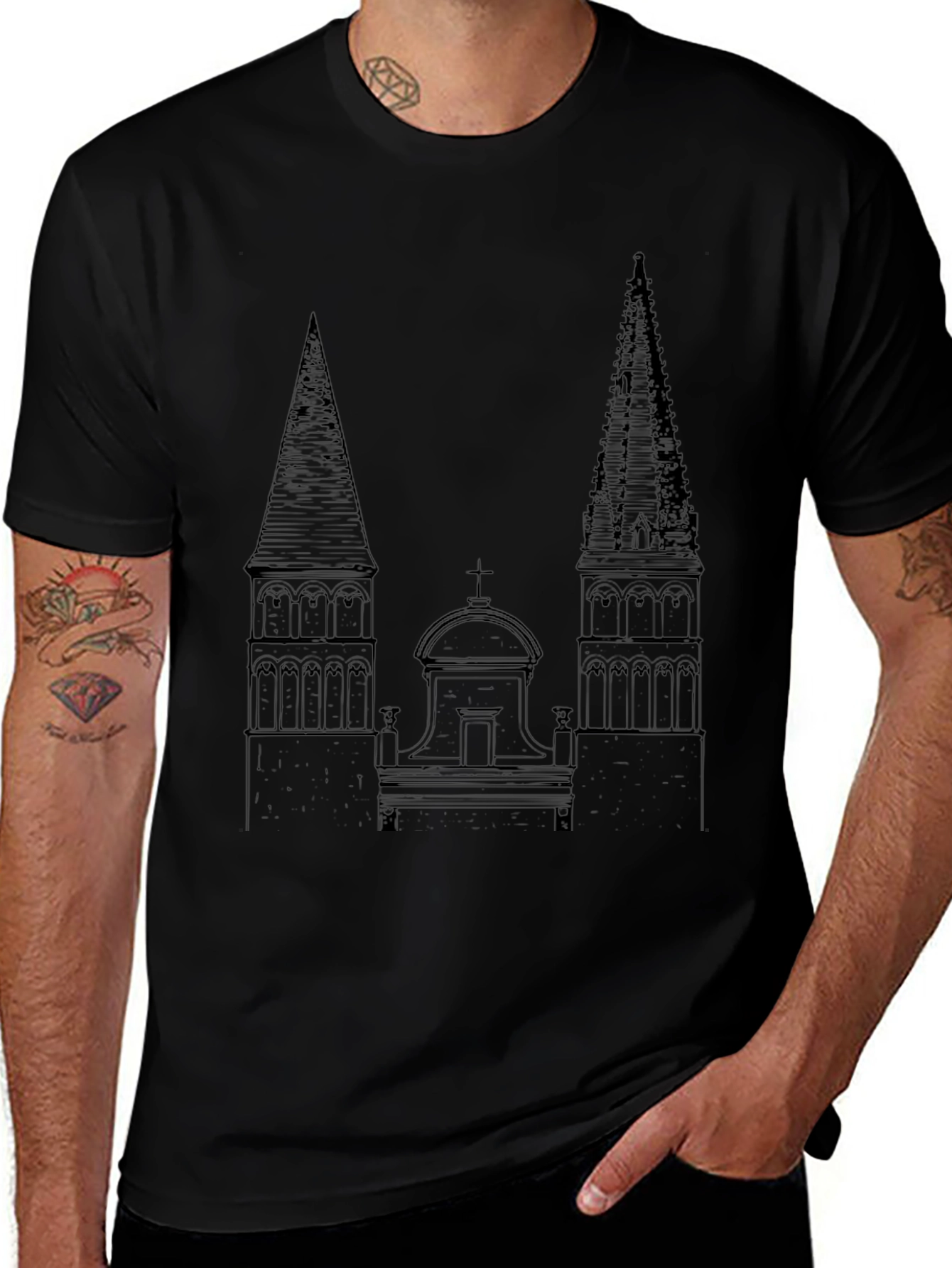 Architectural Sketch Tee - Classic Black