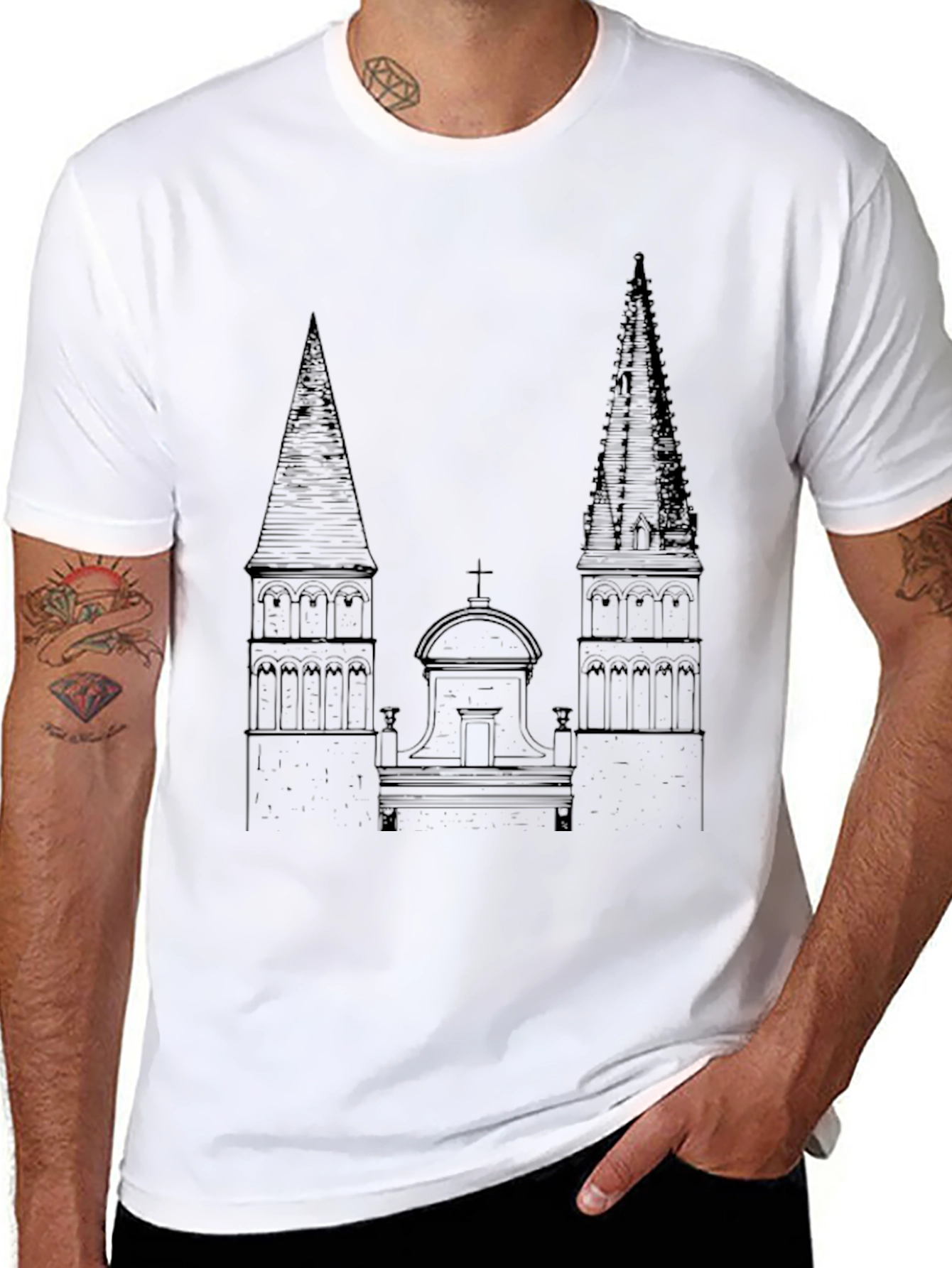 Architectural Sketch Tee - Classic Black