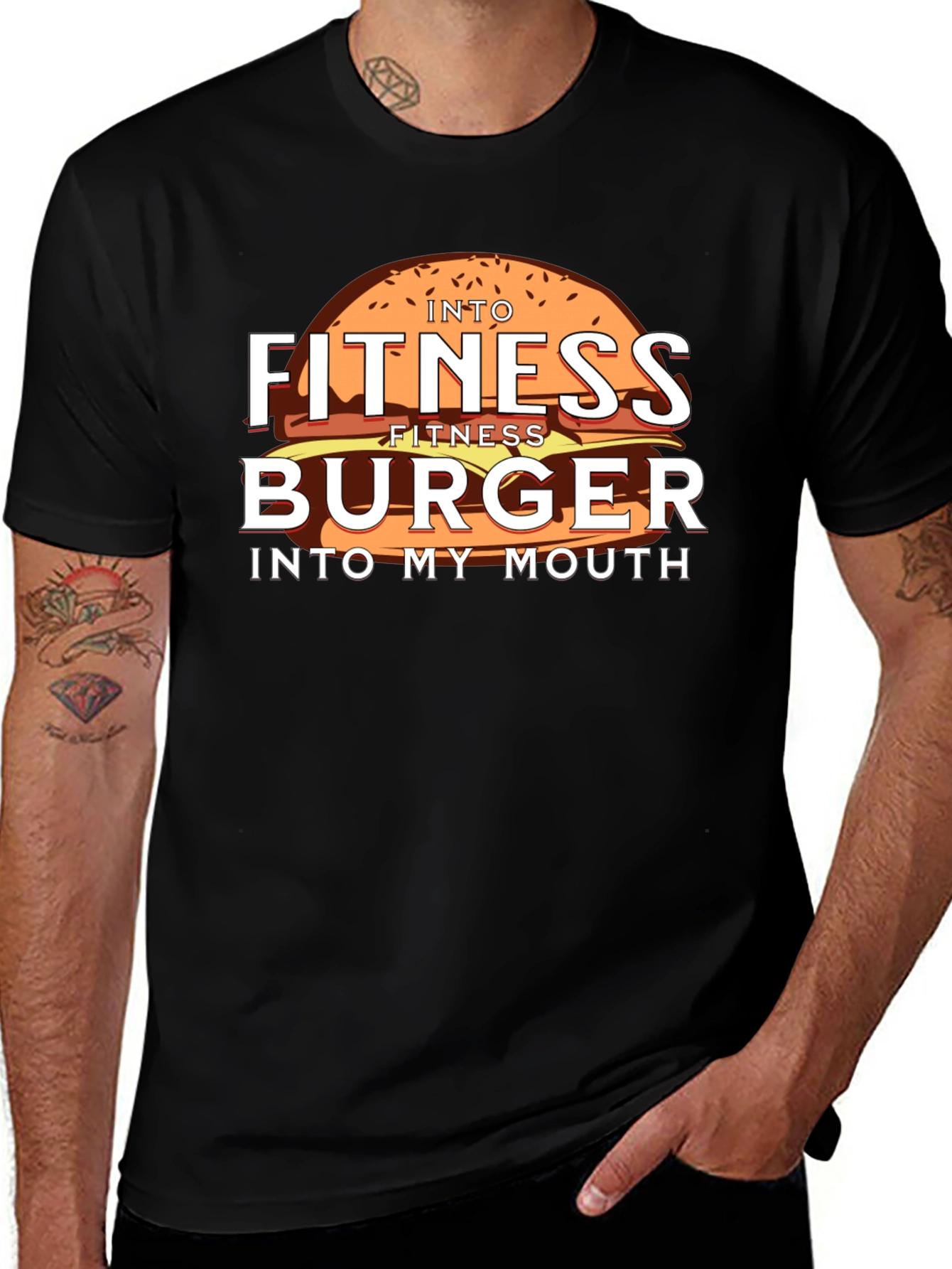 Fitness Burger Graphic Tee - Black