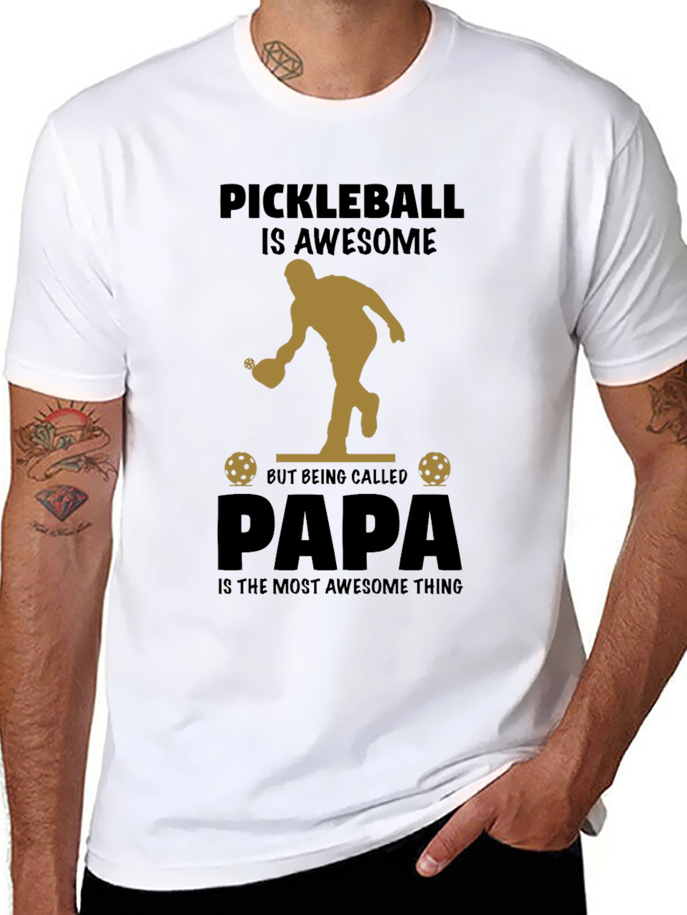 Pickleball Papa T-Shirt: Awesome Fathers Day Gift