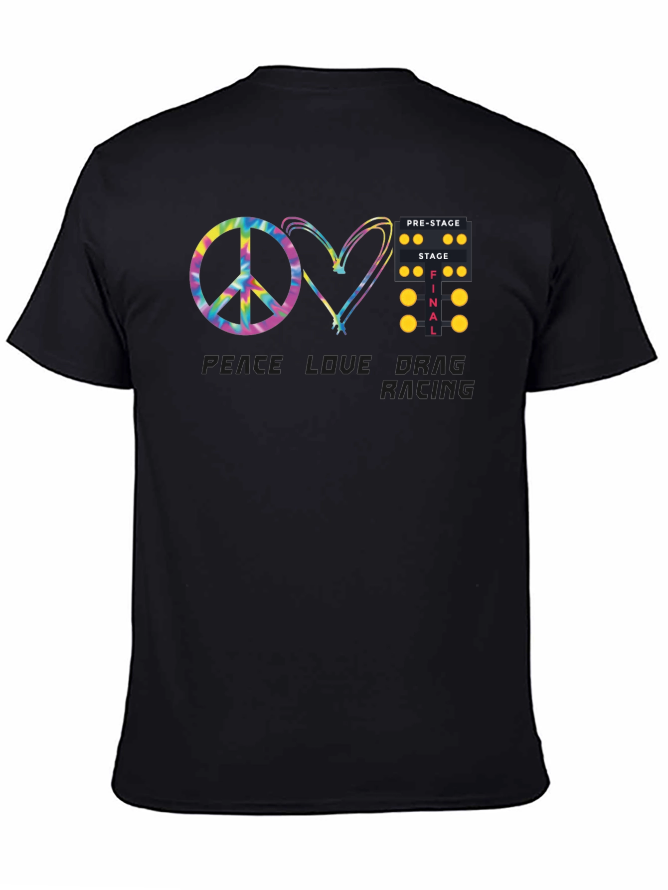 Peace Love Drag Racing Black T-Shirt