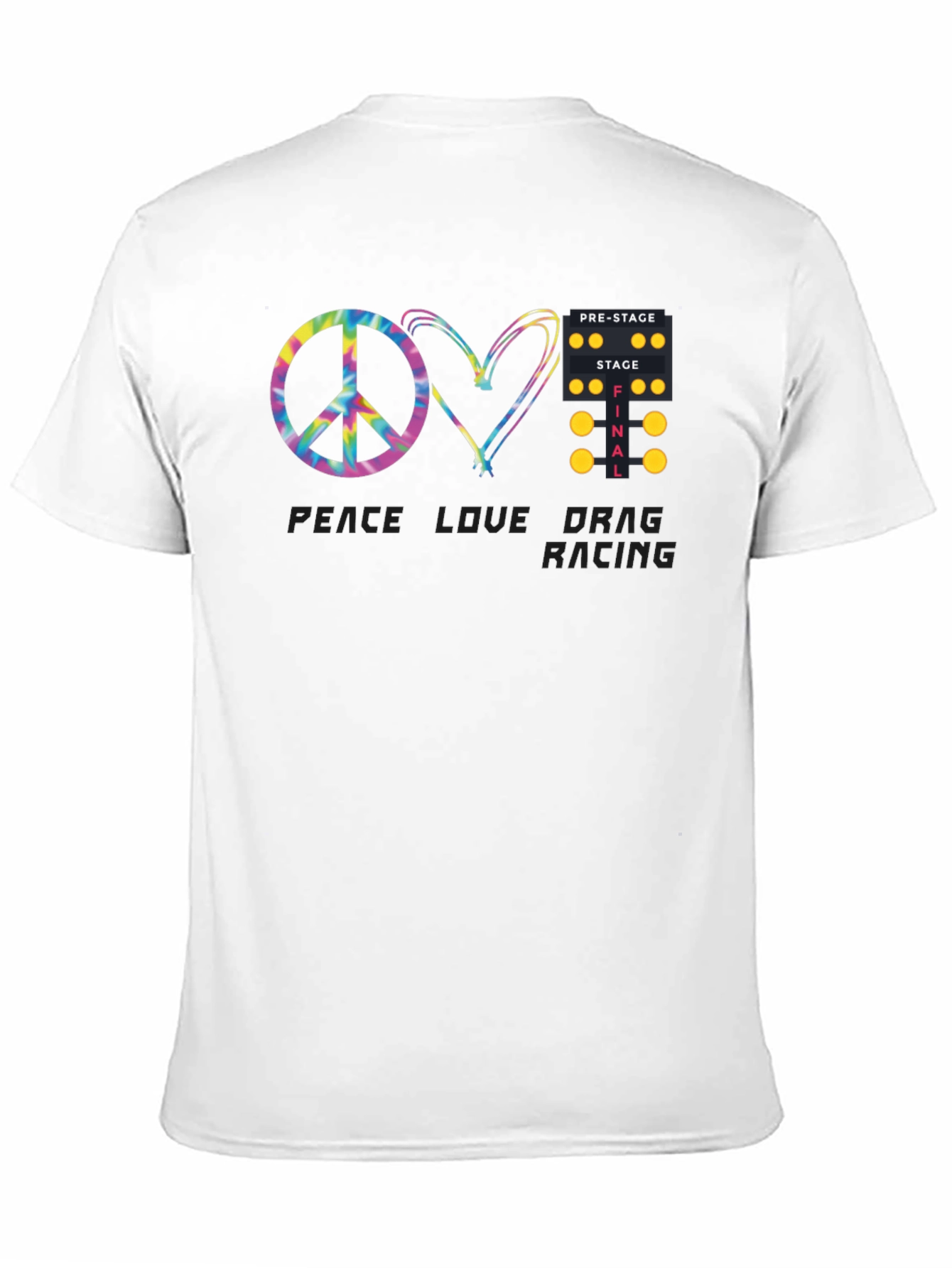 Peace Love Drag Racing Black T-Shirt