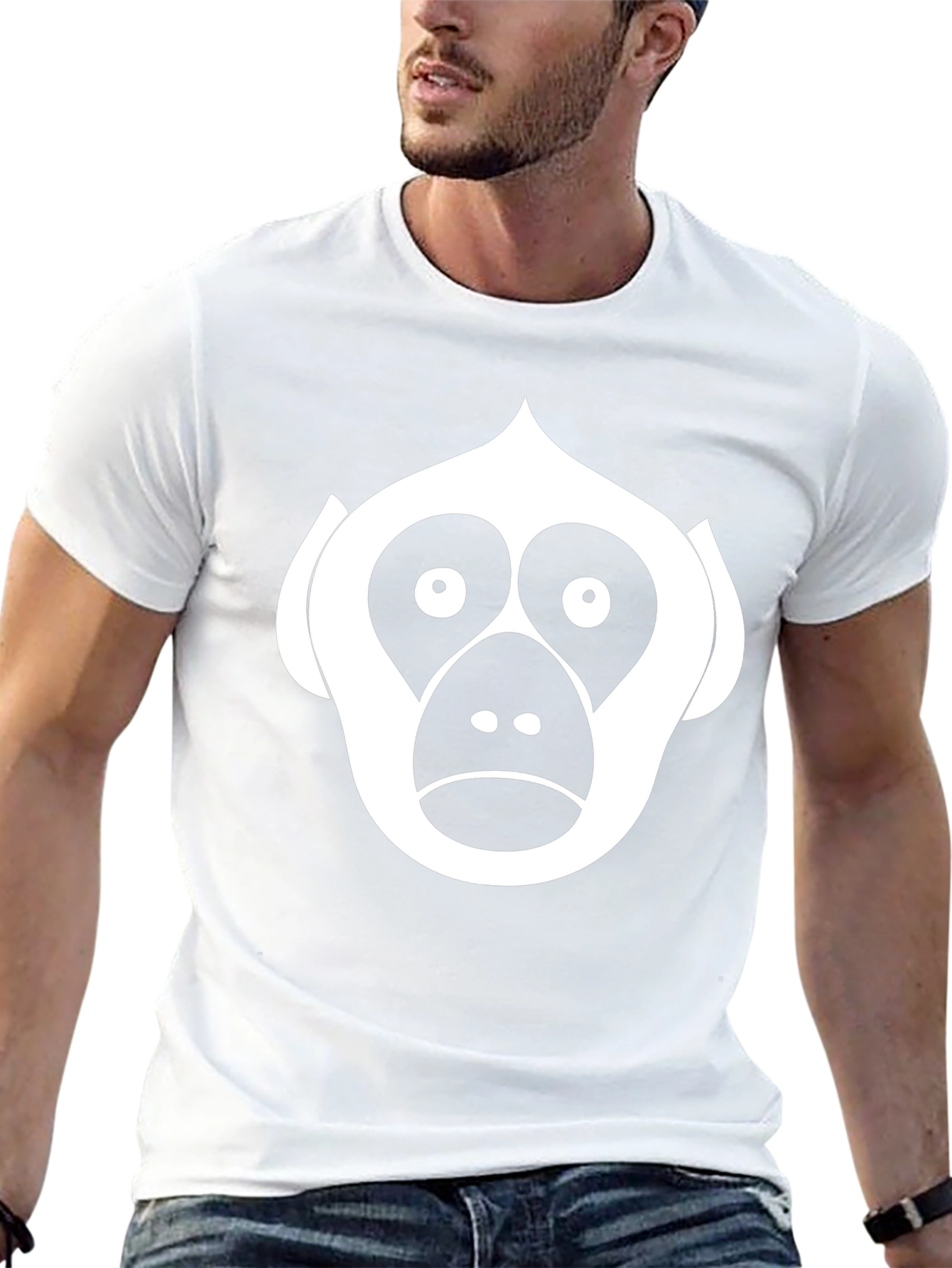 Monkey Face Graphic Tee - Black