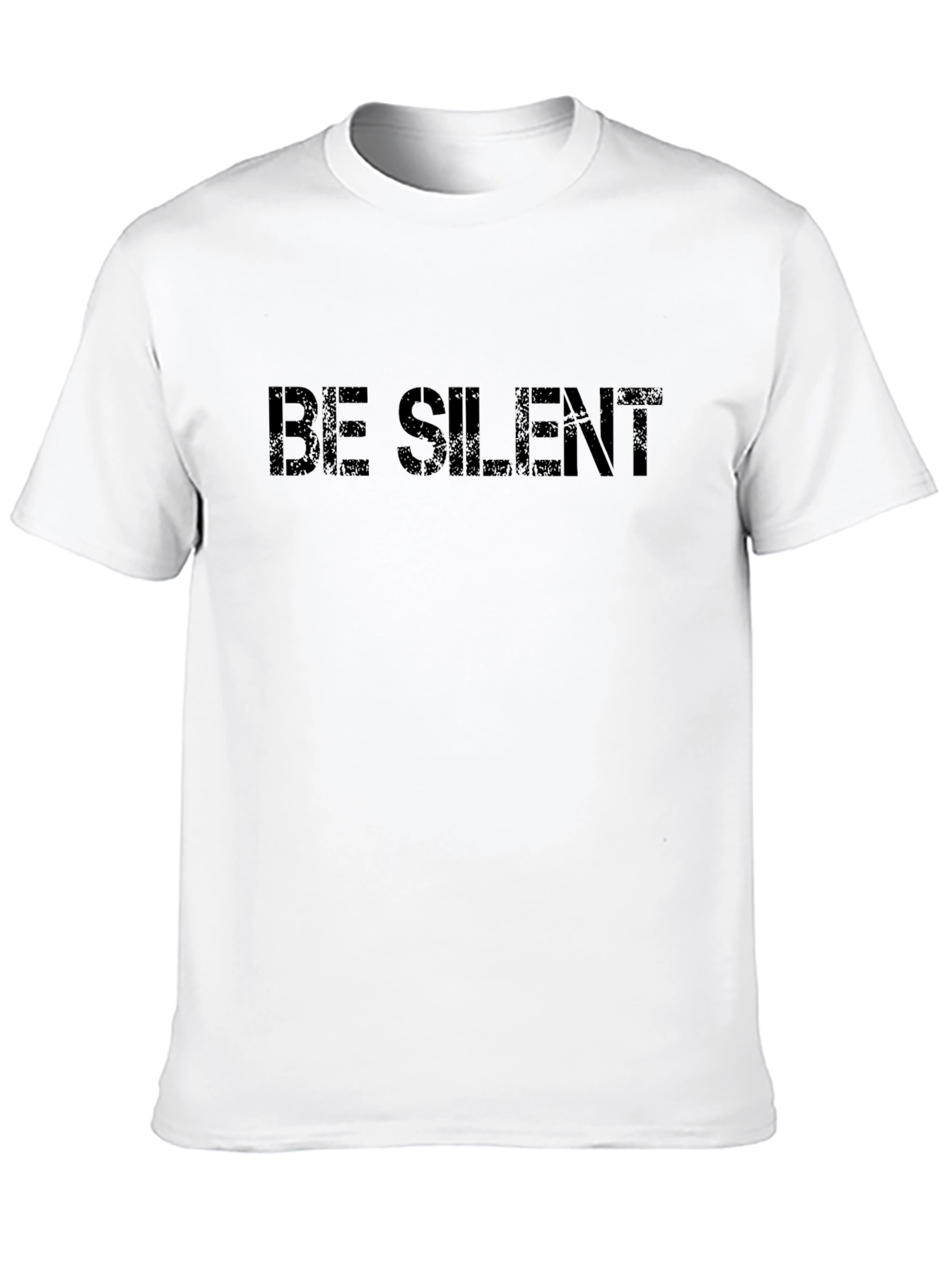 Be Silent Graphic Print Crew Neck Tee
