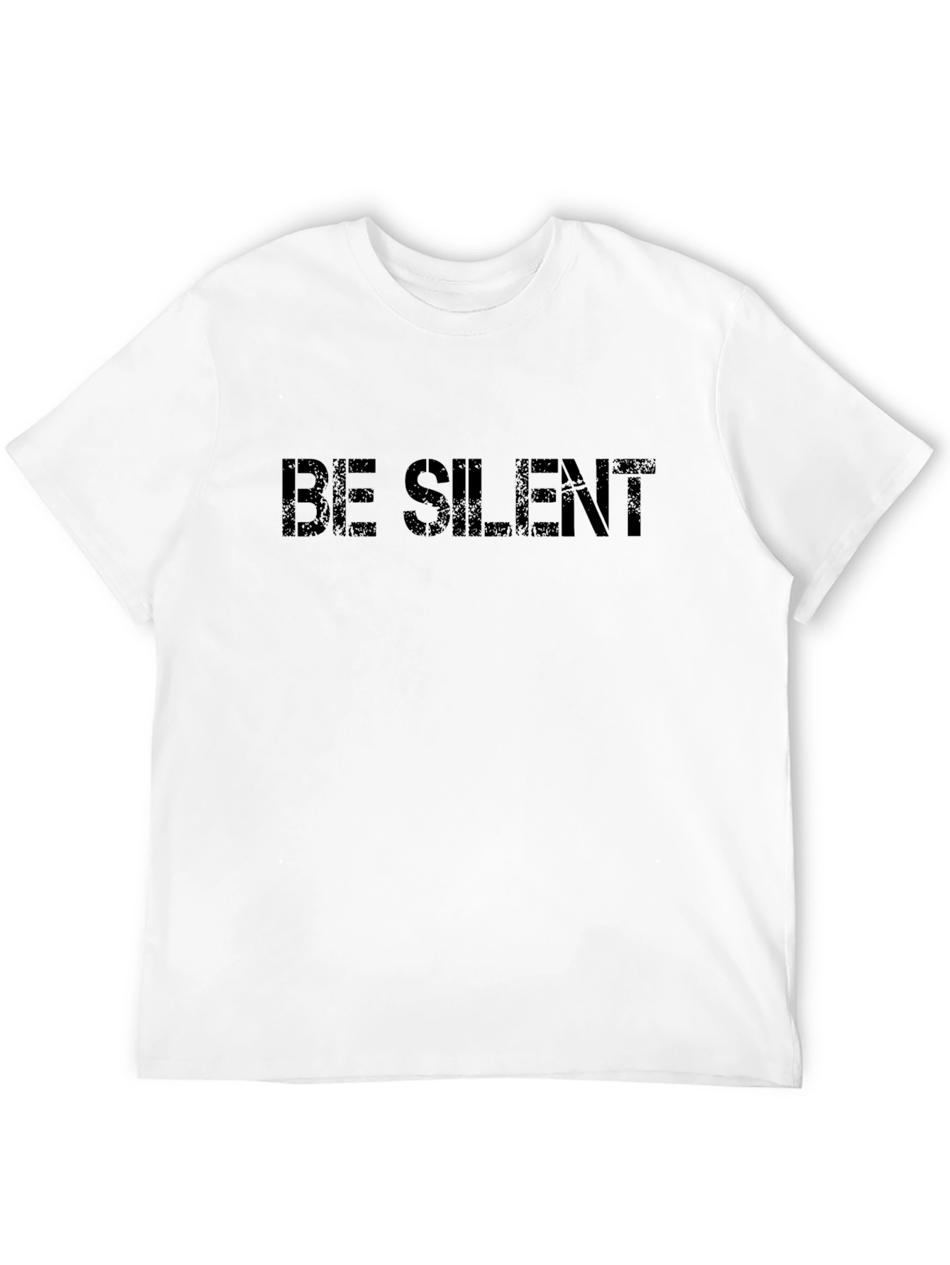 Be Silent Graphic Print Crew Neck Tee