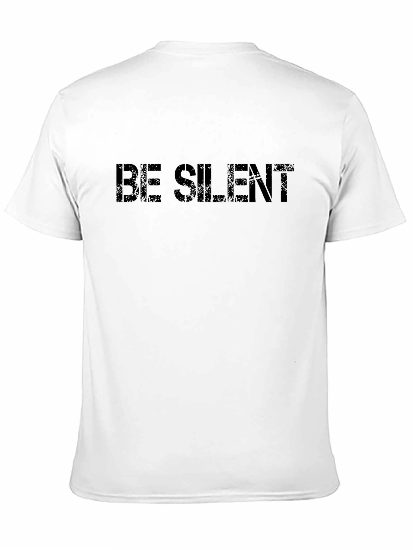 Be Silent Graphic Print Crew Neck Tee