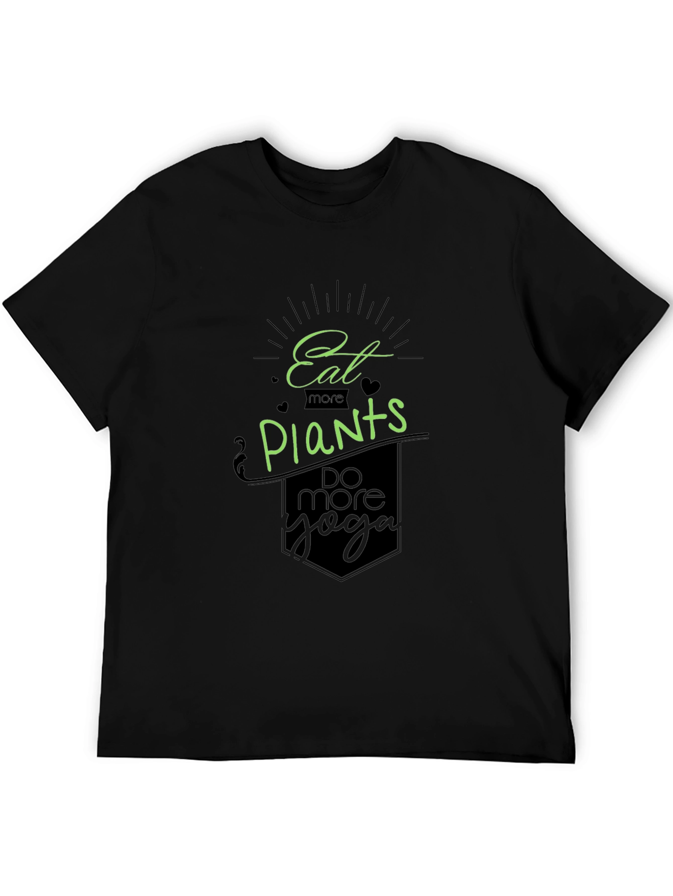Eat Plants Do Yoga Black T-Shirt