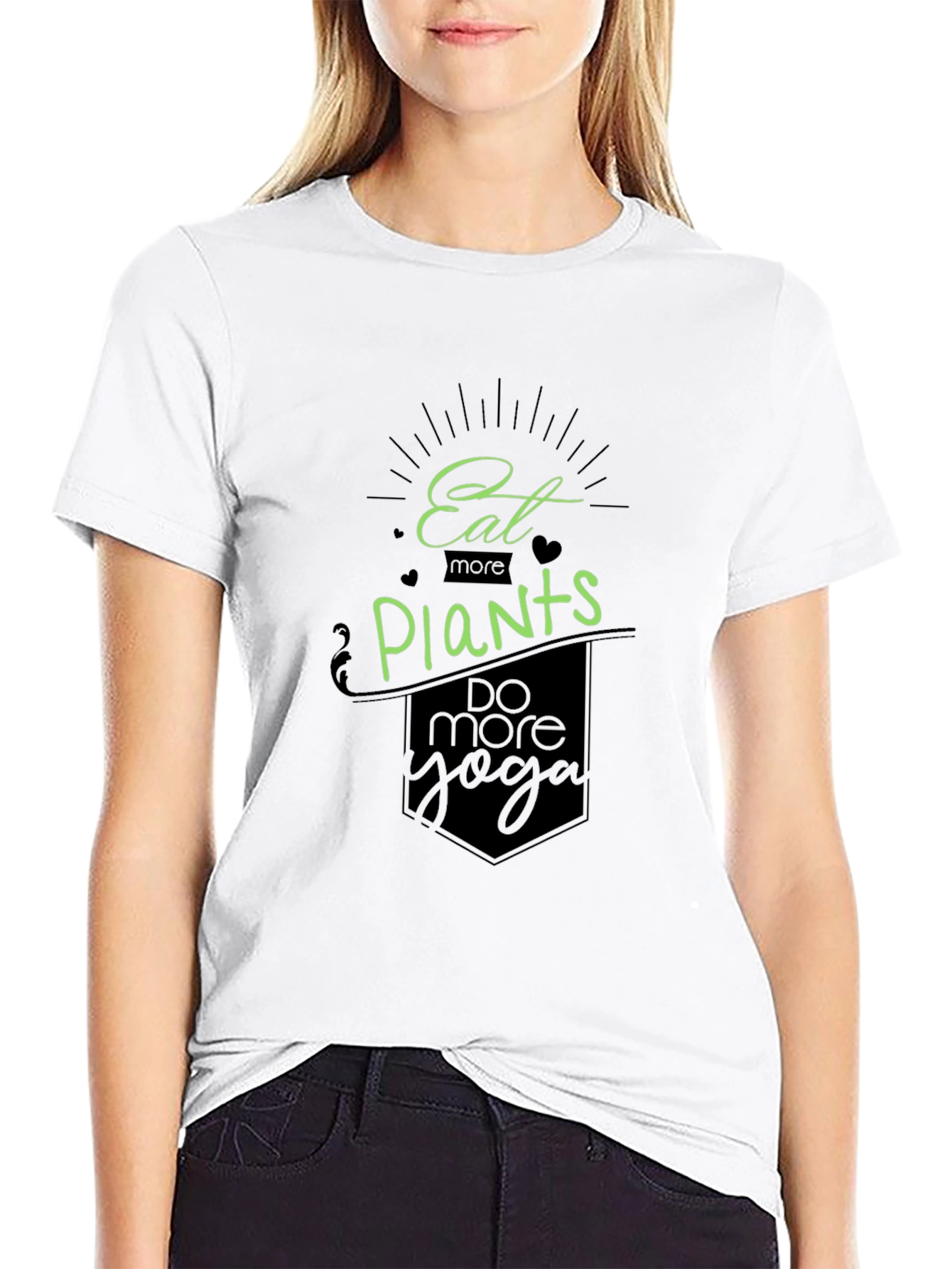 Eat Plants Do Yoga Black T-Shirt