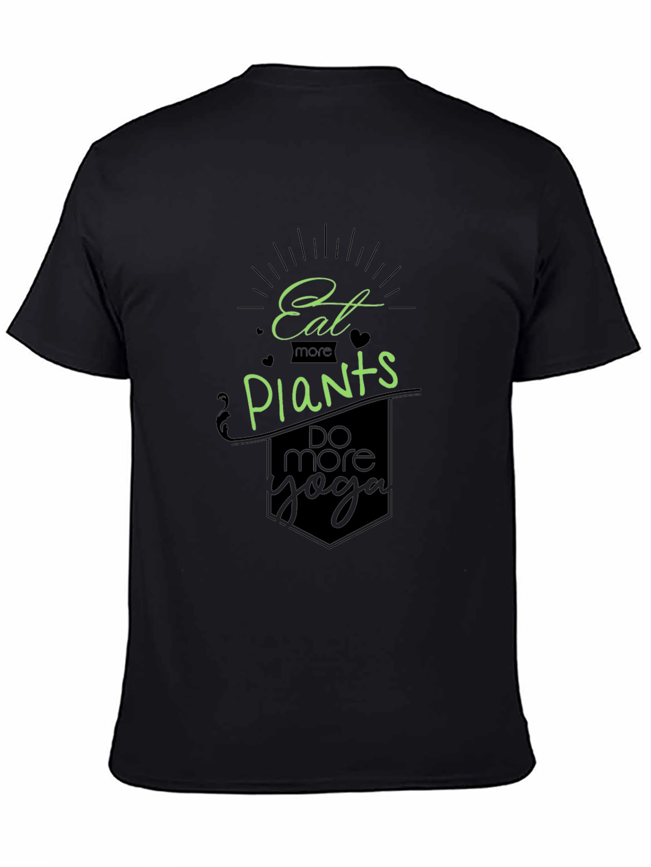 Eat Plants Do Yoga Black T-Shirt