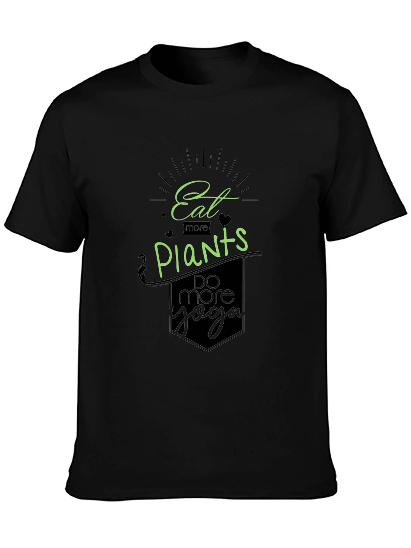 Eat Plants Do Yoga Black T-Shirt