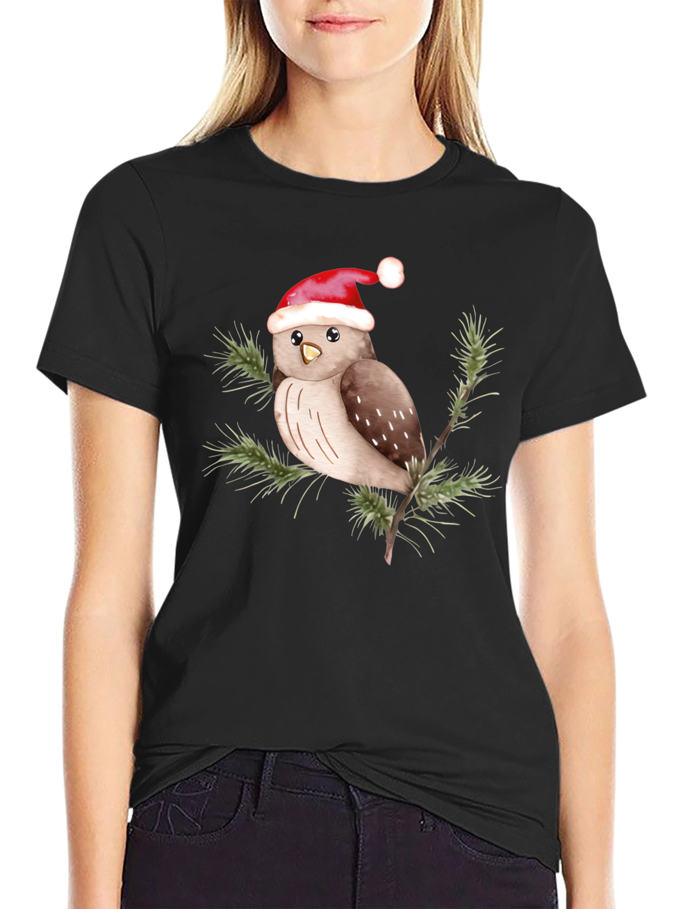 Festive Owl Tee - Holiday Cheer