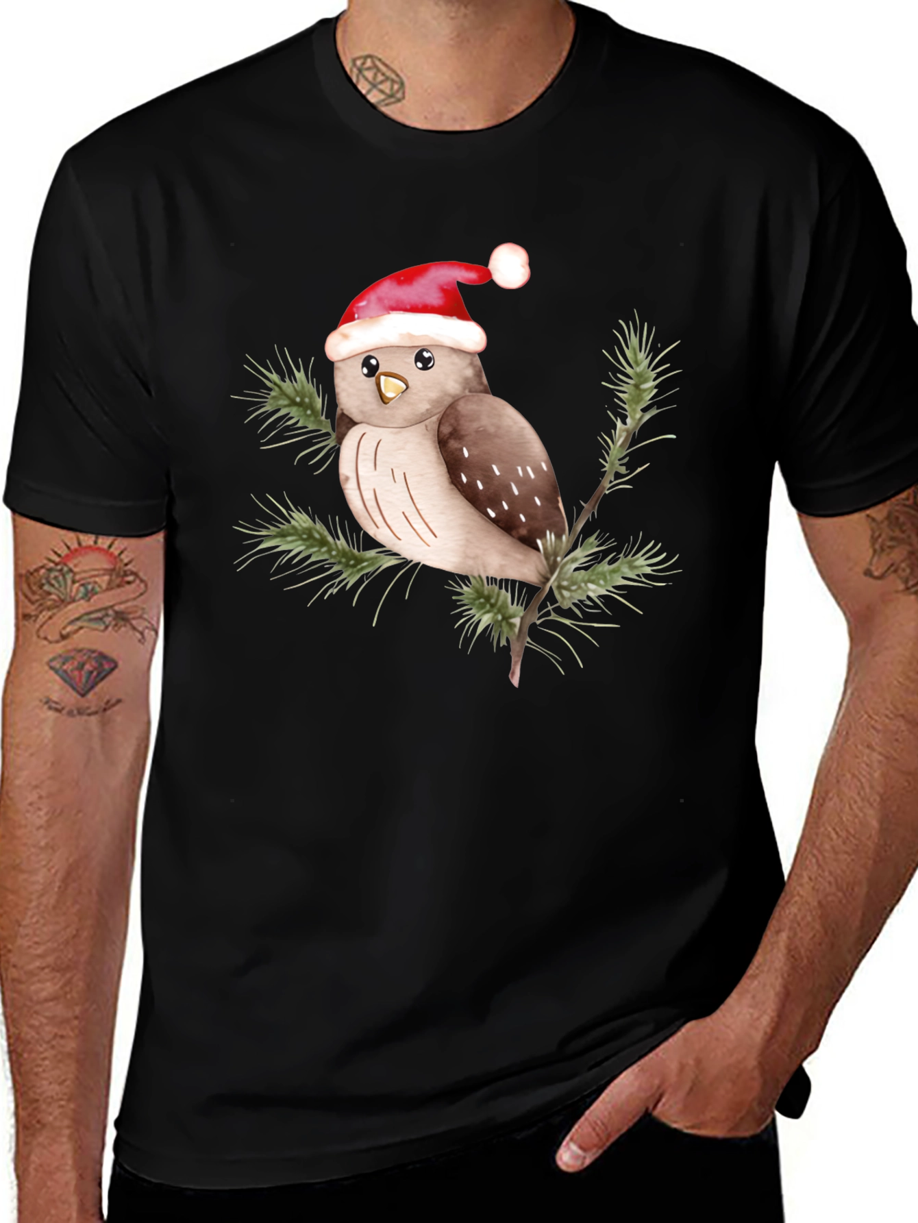 Festive Owl Tee - Holiday Cheer