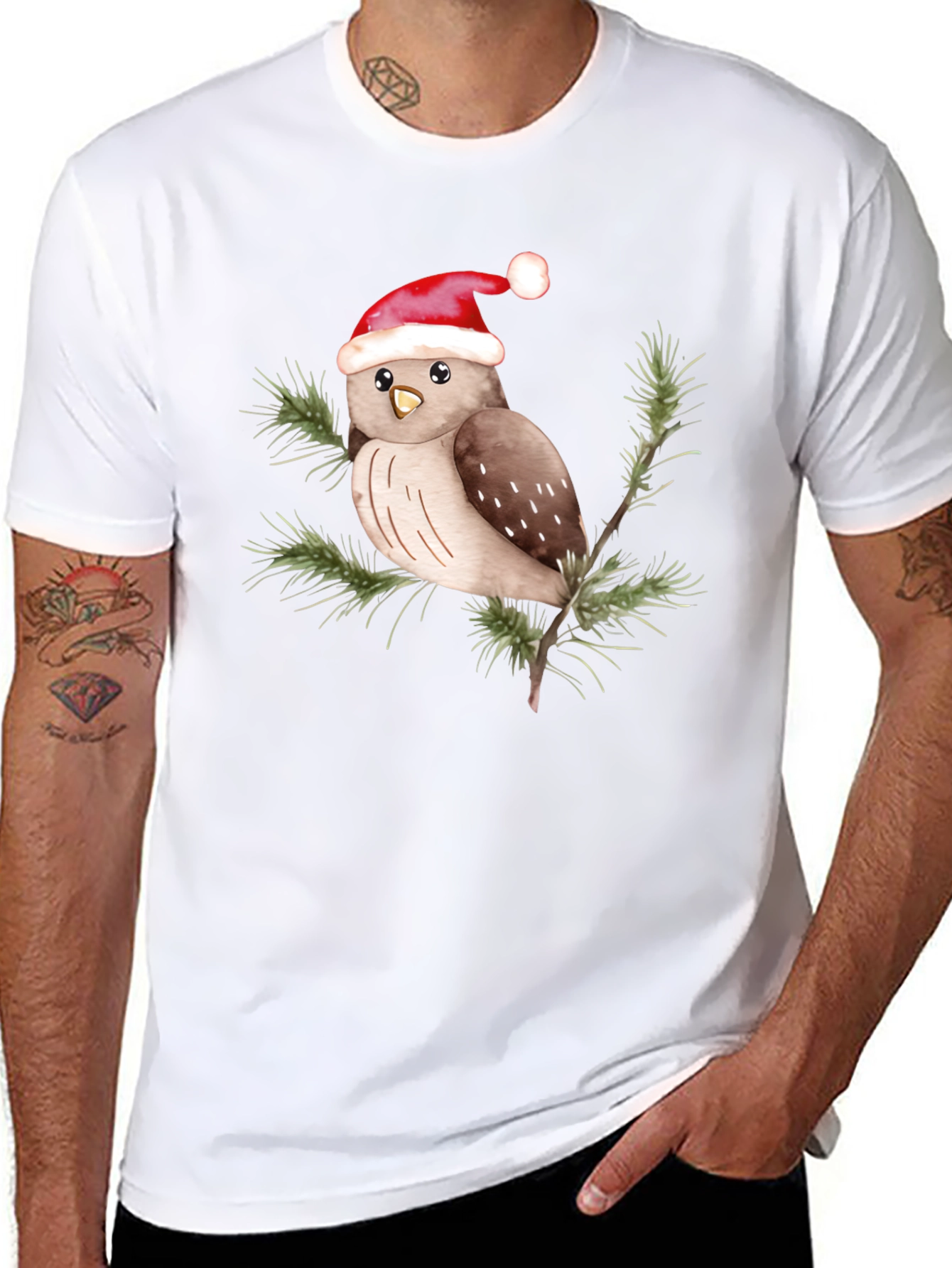 Festive Owl Tee - Holiday Cheer