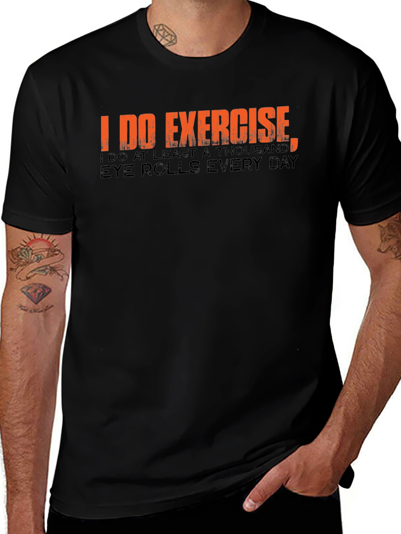 Funny Exercise Eye Rolls Graphic T-Shirt