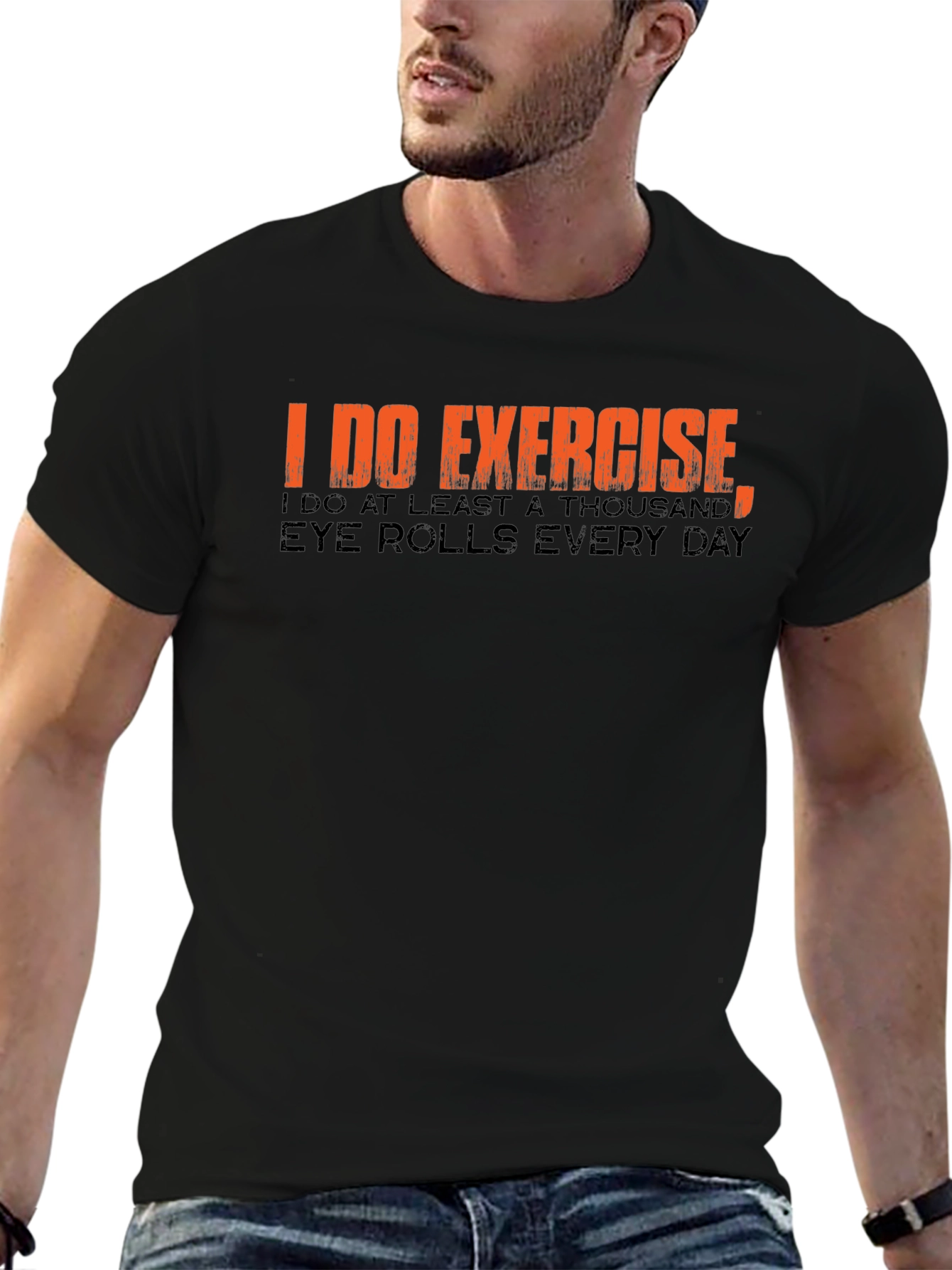 Funny Exercise Eye Rolls Graphic T-Shirt