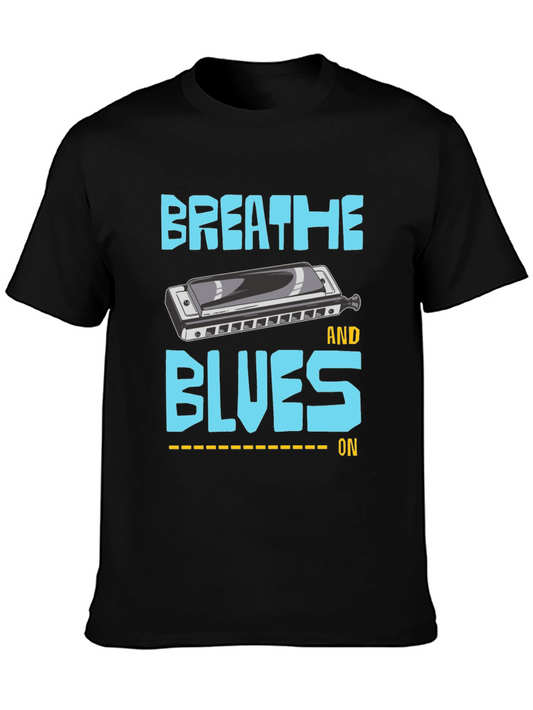 Breathe Blues Harmonica T-Shirt - Musical Tee